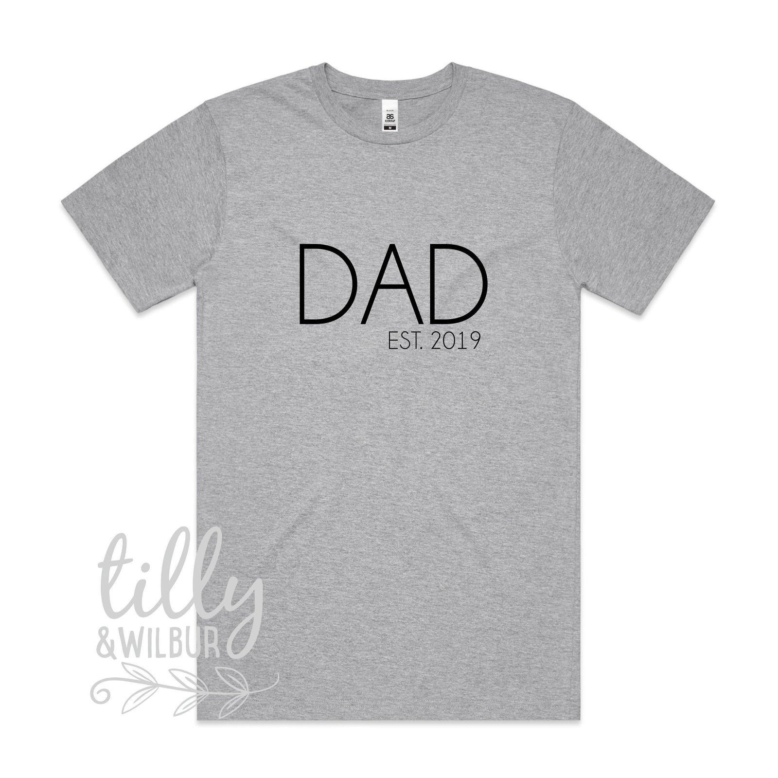 Dad Est. T-Shirt For Men, Personalised Year, Father&#39;s Day Gift, Men&#39;s Shirt Gift, Pregnancy Announcement, Men&#39;s Clothing, New Dad Gift