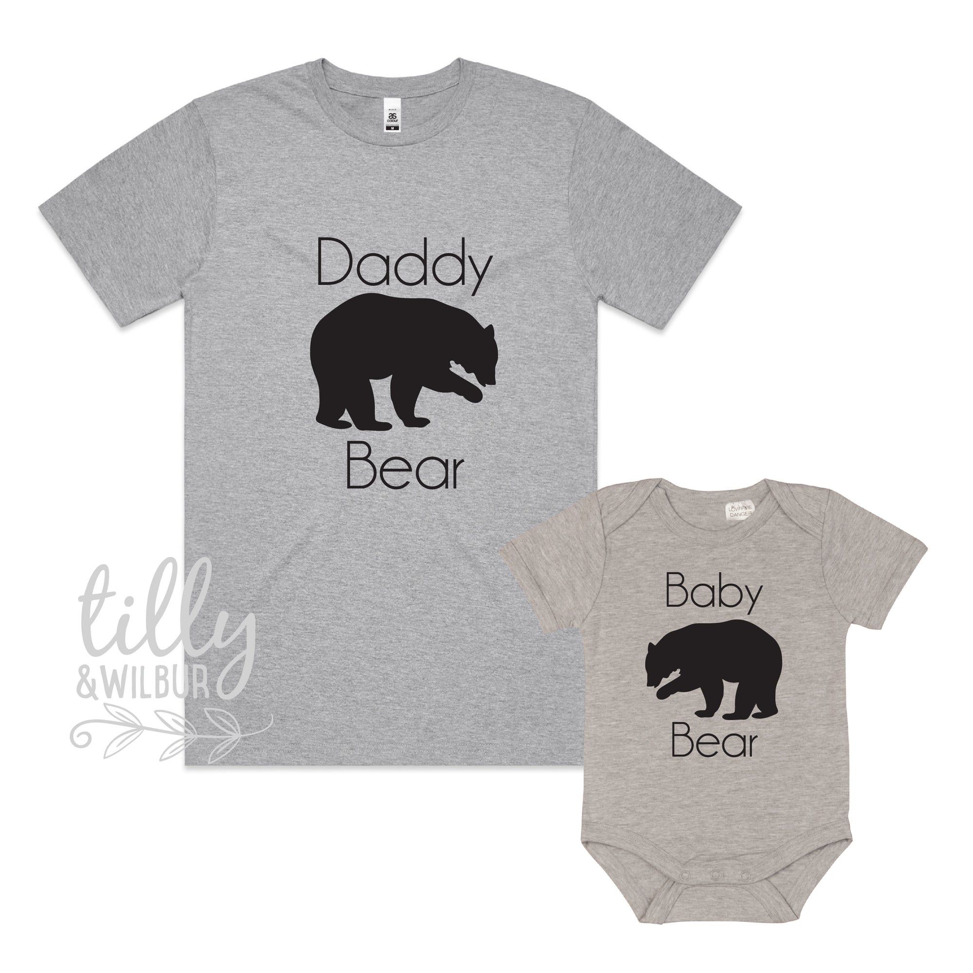 Daddy Bear Baby Bear Matching Father&#39;s Day Outfits, Father Son Matching Shirts, Matching Daddy Baby Shirts, First 1st Father&#39;s Day, Bear Set