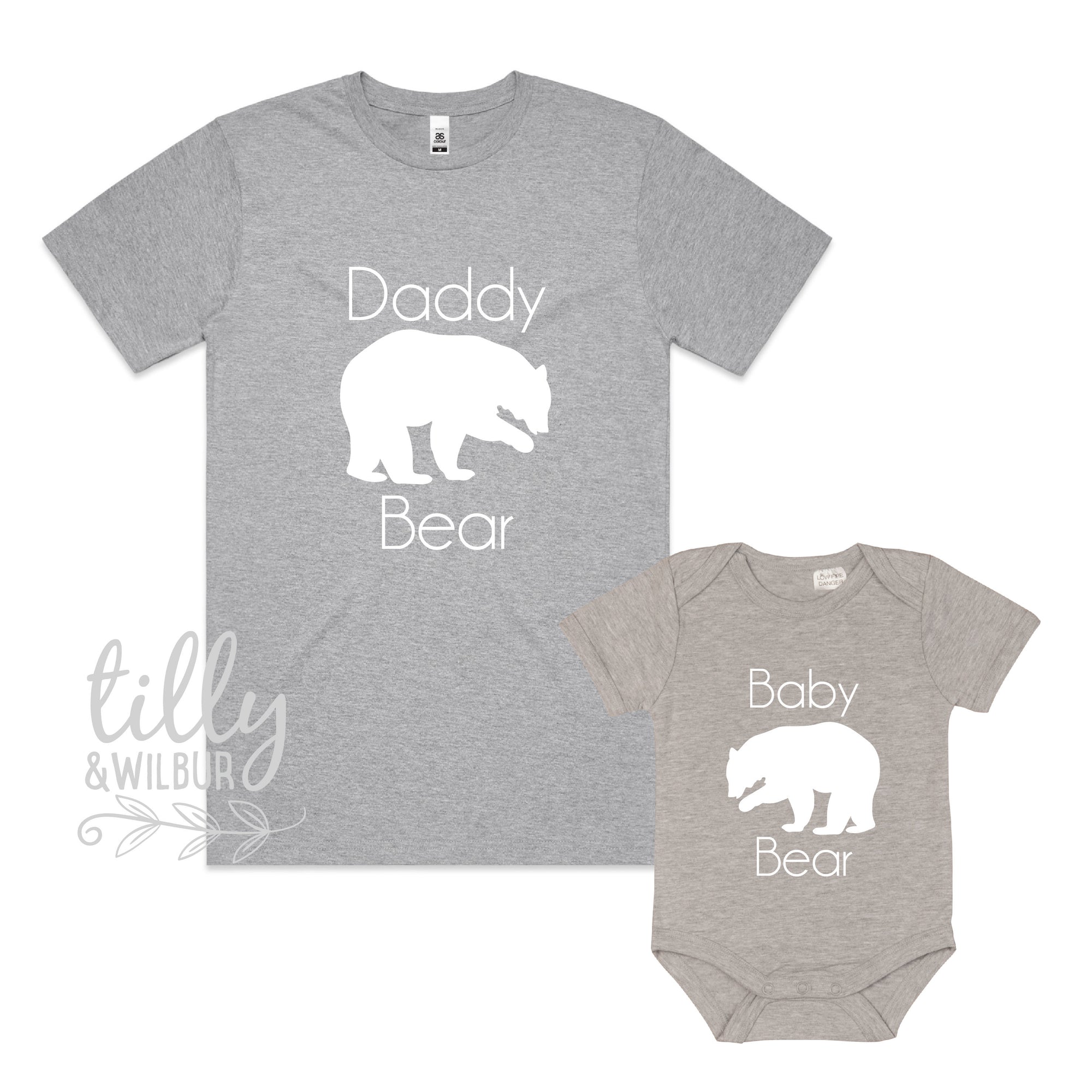 Daddy Bear Baby Bear Matching Father&#39;s Day Outfits, Father Son Matching Shirts, Matching Daddy Baby Shirts, First 1st Father&#39;s Day, Bear Set