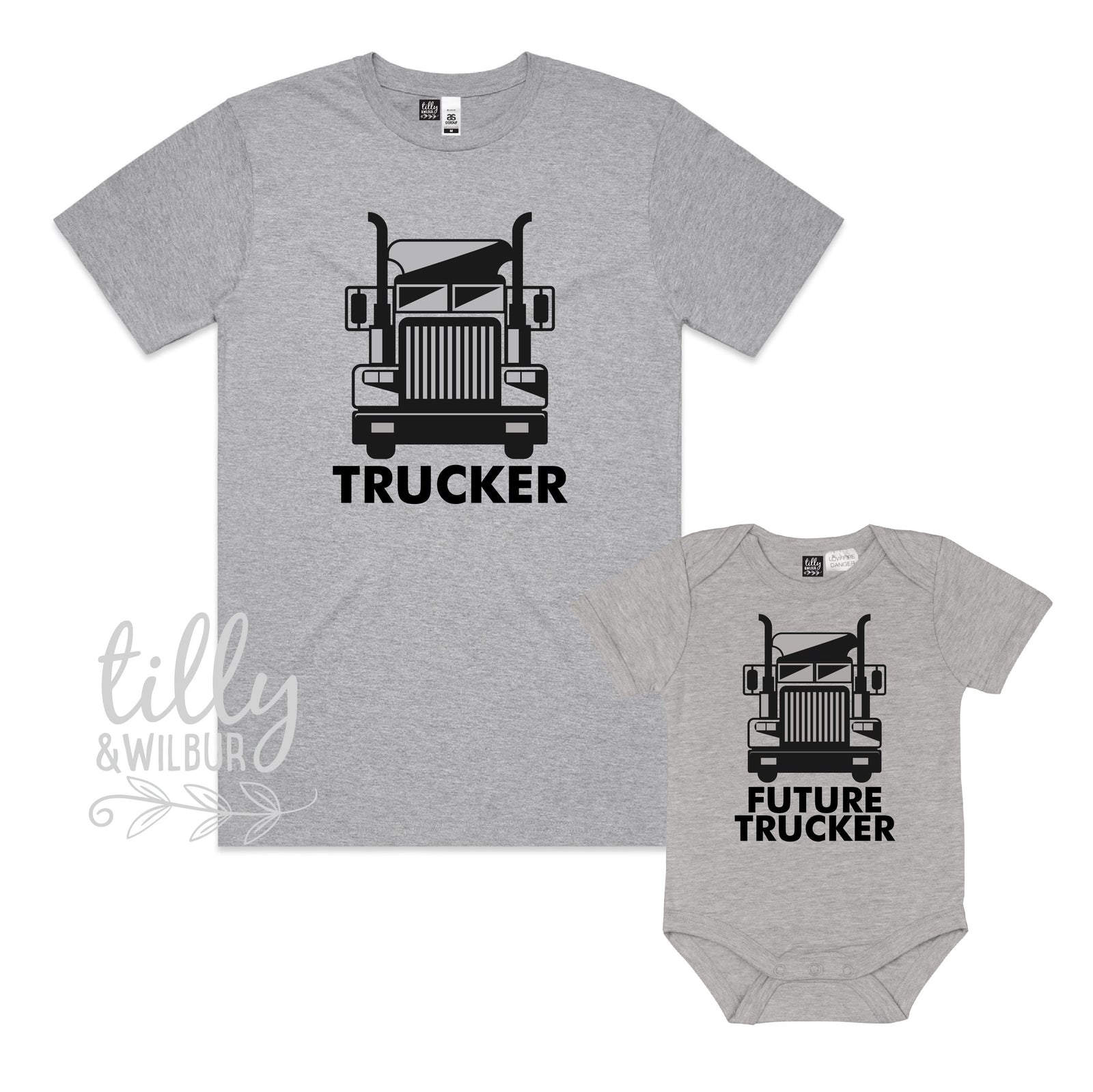 Trucker, Trucker In The Making, Father Son Matching Shirts, Matching Dad Baby, My Daddy Drives A Kenworth, Father&#39;s Day Gift, Mack Christmas
