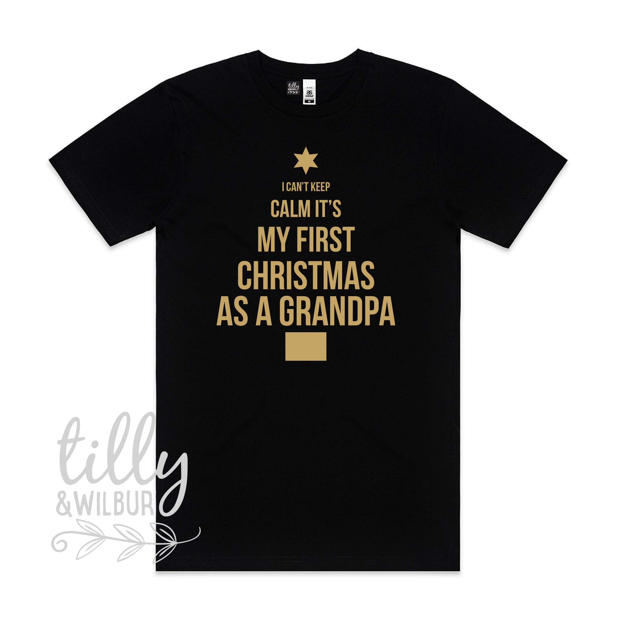 I Can&#39;t Keep Calm It&#39;s My First Christmas As A Grandpa, Xmas Gift For New Grandpa, New Grandparent Christmas Gift, Grandpa T-Shirt, Gramps
