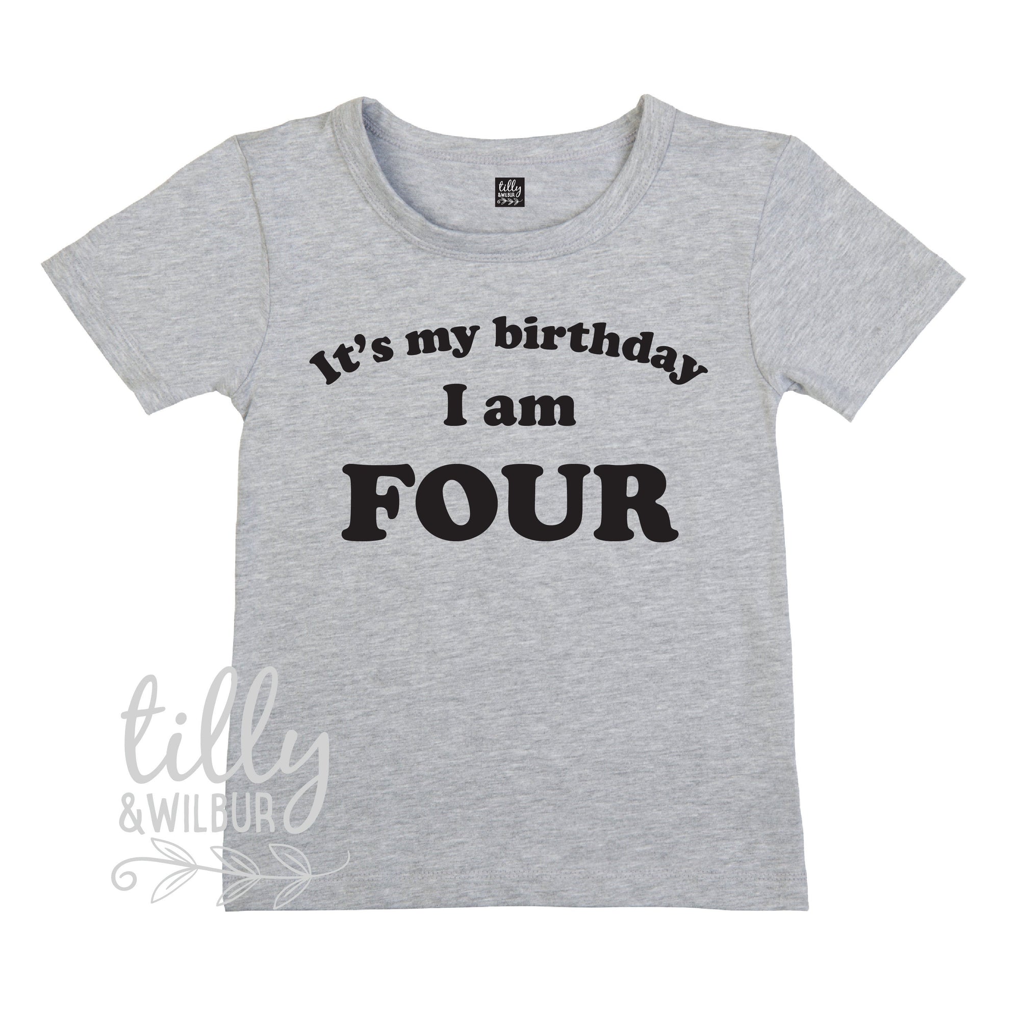 It&#39;s My Birthday I Am Four T-Shirt, I am Four Shirt, 4th Birthday T-Shirt, Fourth Birthday T-Shirt, Four Today, 4 Today, 4 Year Old Gift