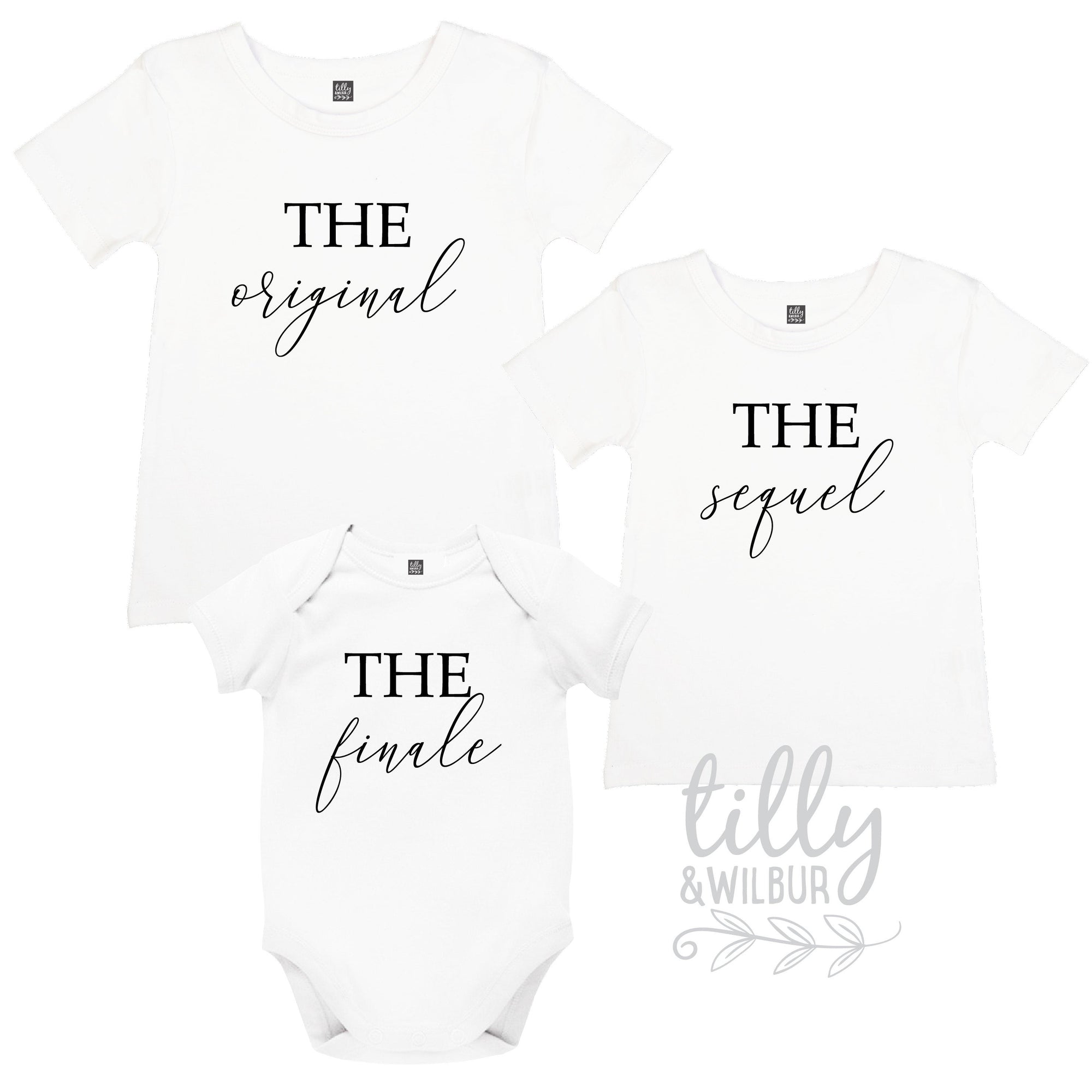 The Original, The Sequel, The Finale Matching Set For Siblings, Pregnancy Announcement Set For Brothers and Sisters, Newborn, Original Remix