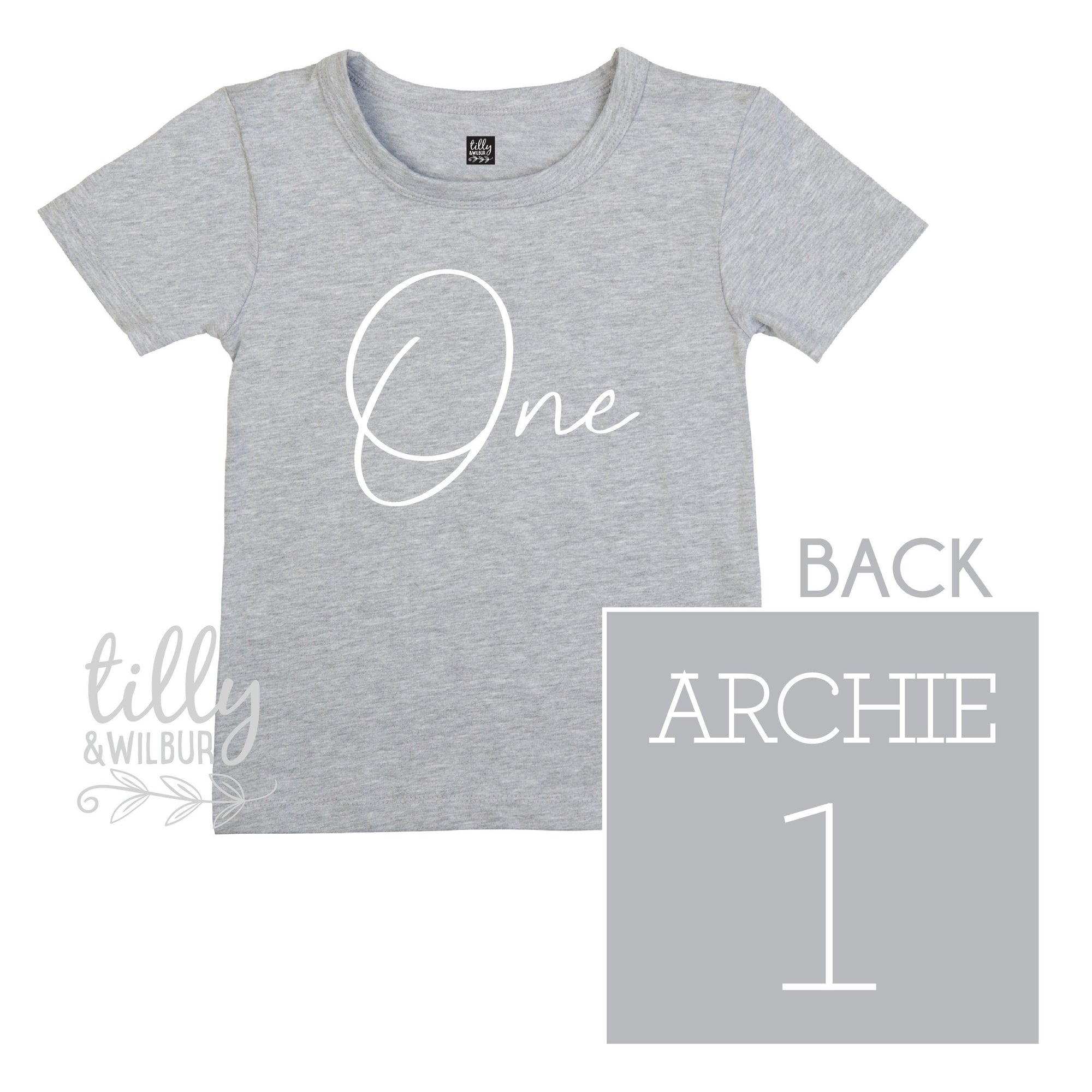 One Personalised Boys 1st Birthday T-Shirt, 1st Birthday Gift, First Birthday Tee, Name And Number 1 On Back Of Shirt, Cake Smash Outfit,