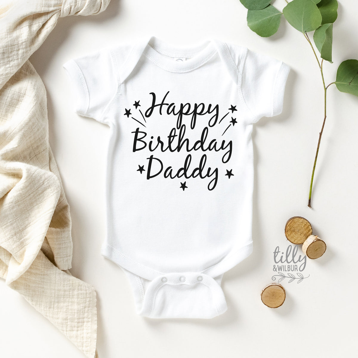 Happy Birthday Daddy Baby Bodysuit, Happy Birthday, Dad&amp;#39;s Birthday, Daddy&amp;#39;s Birthday, Daddy Birthday Gift, Dad Birthday, Daddy Birthday