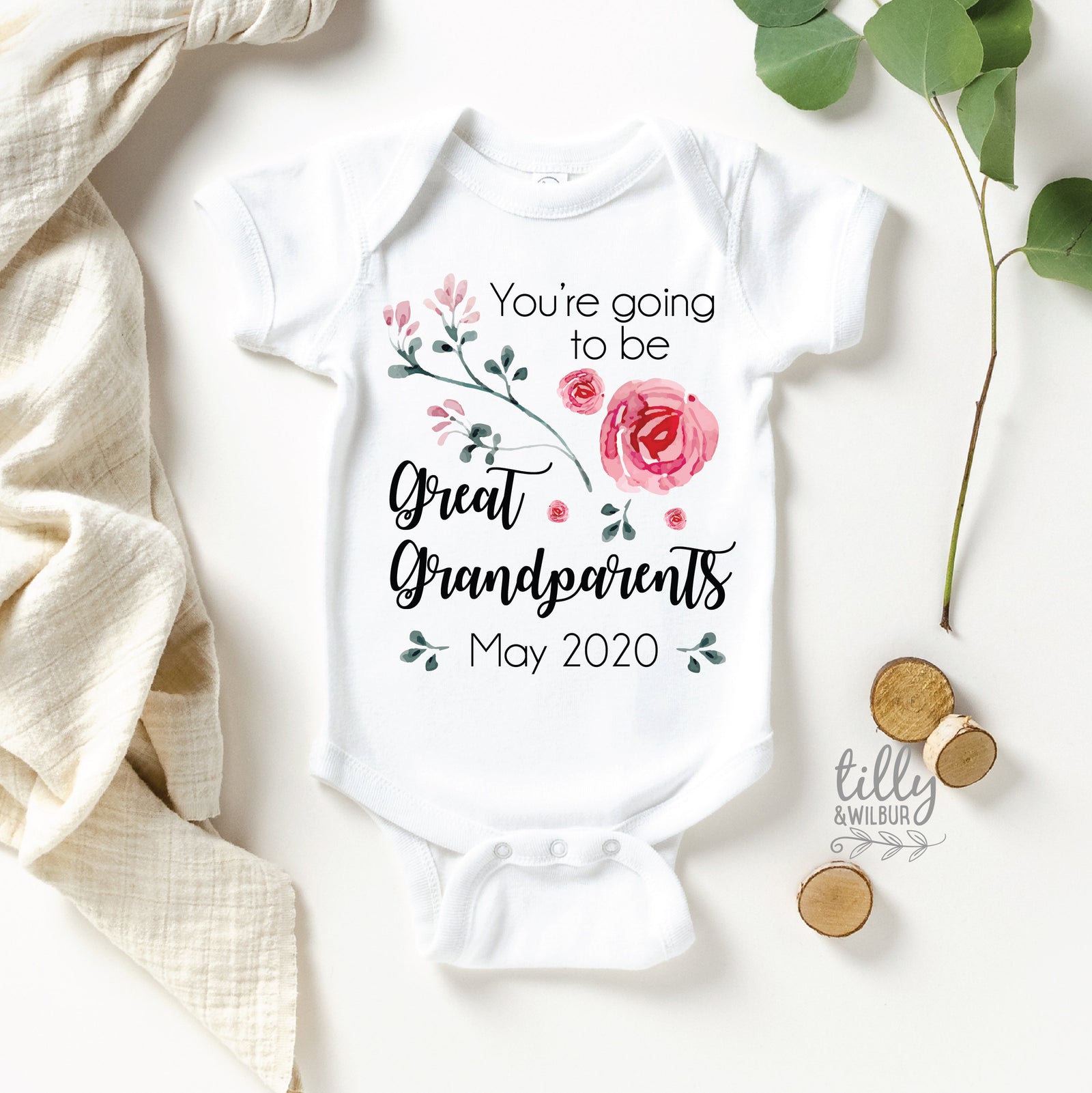 You're Going To Be Great Grandparents Pregnancy Announcement Baby Bodysuit, Grandparents Announcement, Personalised Great Grandparents Shirt