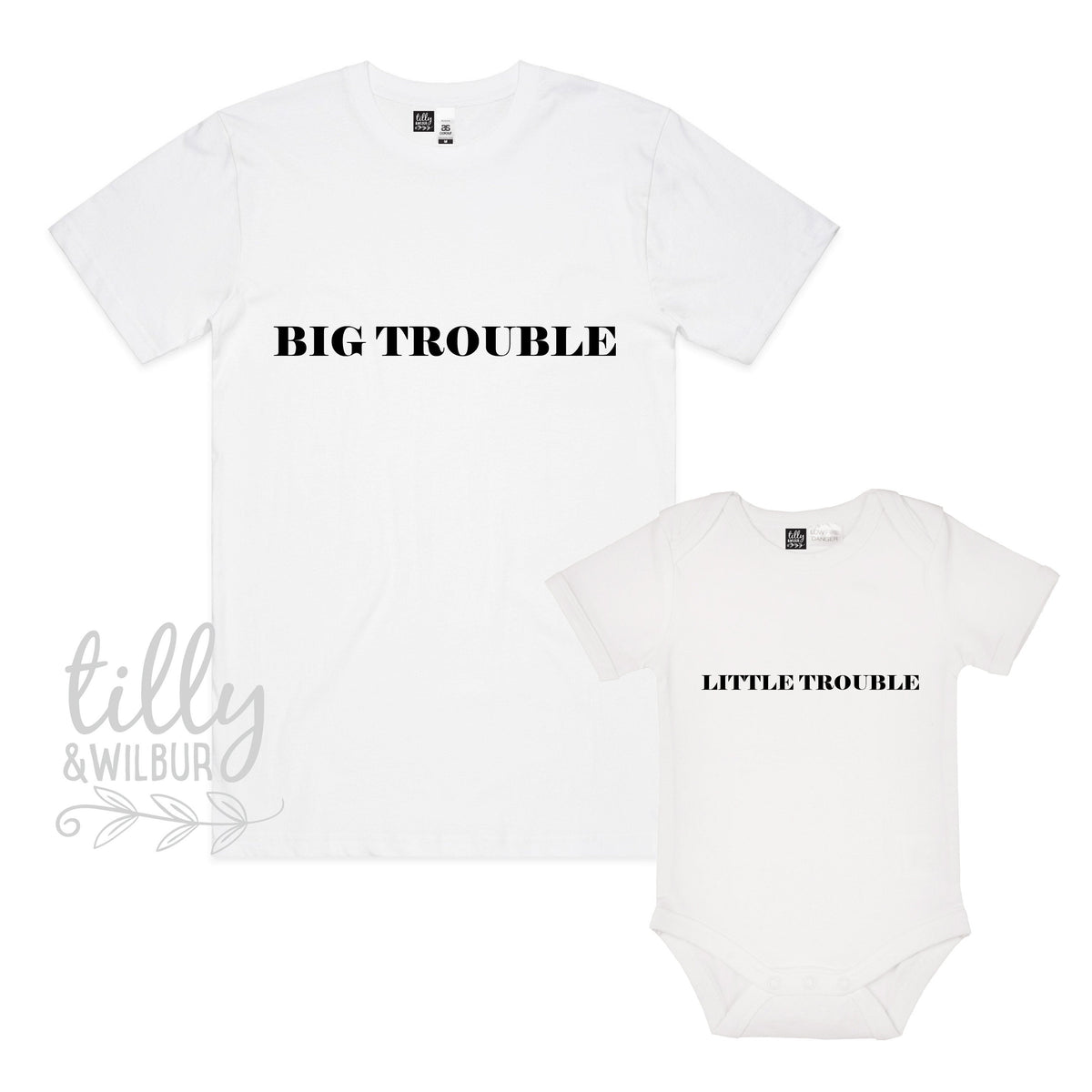 Big Trouble Little Trouble Father Son Matching Shirts, Matching Dad And Baby, Matching Dad And Kid, Father&amp;#39;s Day Gift, Newborn Gift, New Dad