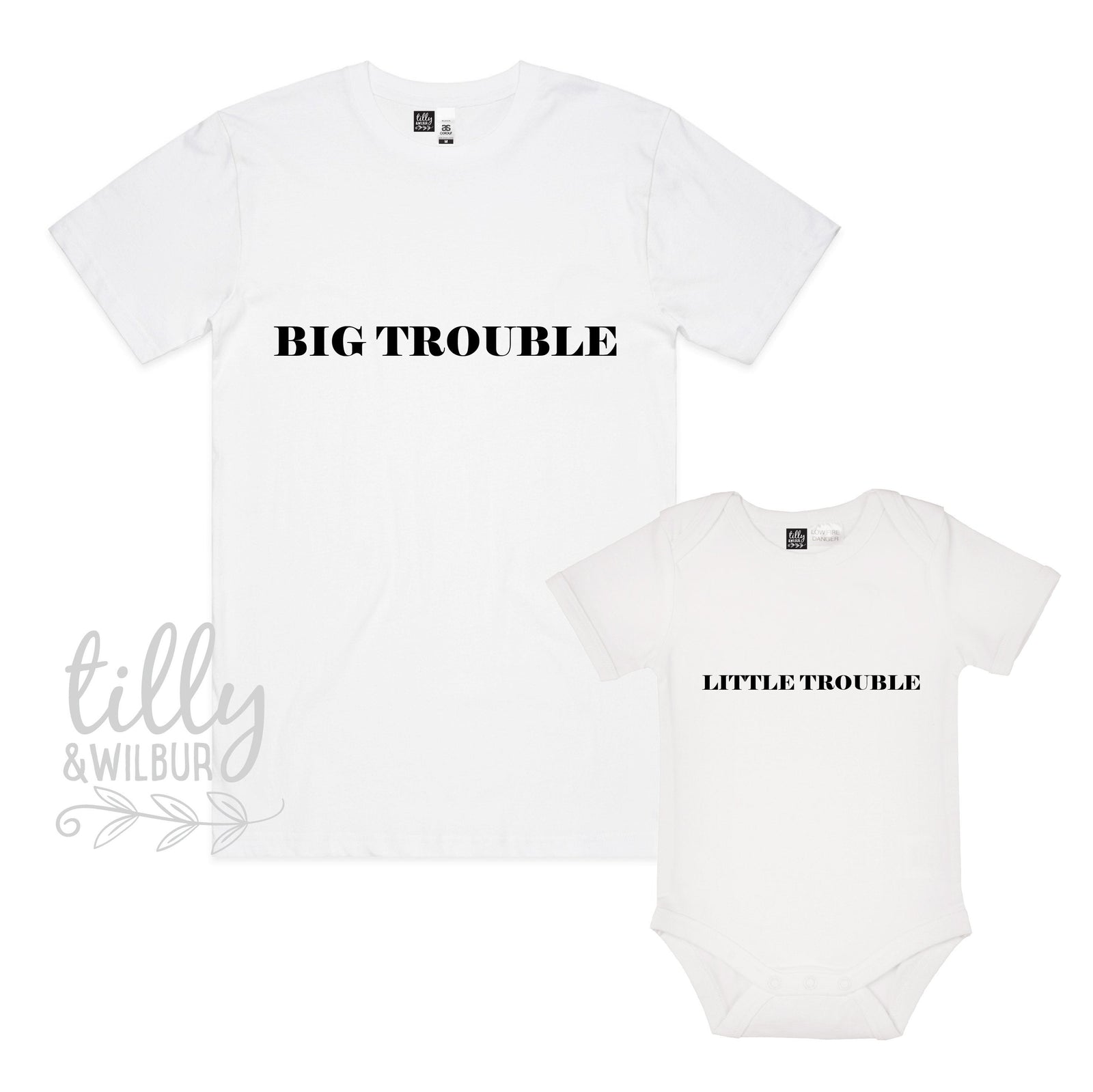 Big Trouble Little Trouble Father Son Matching Shirts, Matching Dad And Baby, Matching Dad And Kid, Father&#39;s Day Gift, Newborn Gift, New Dad
