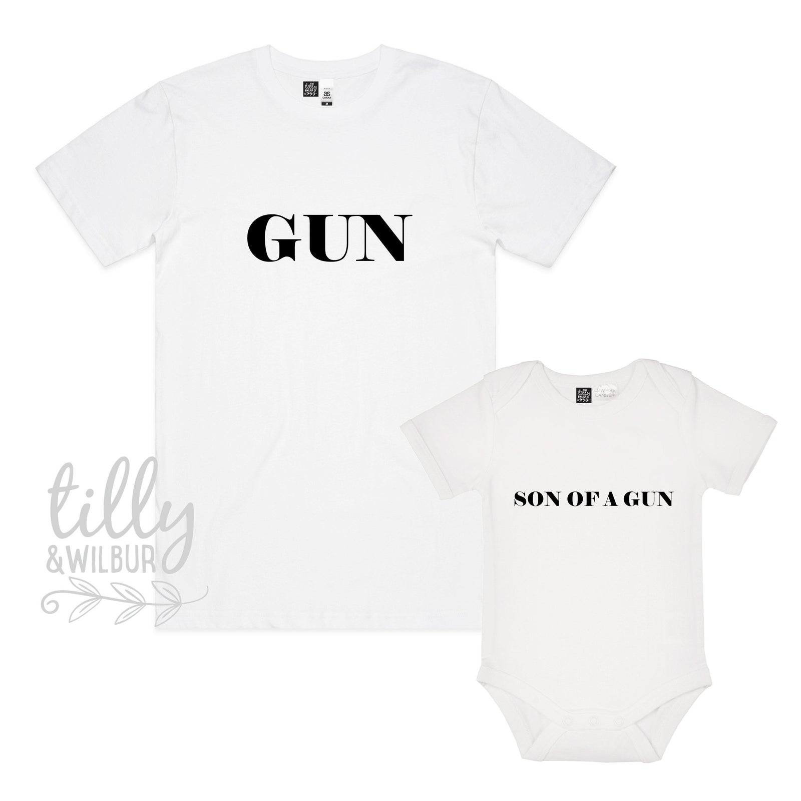 Gun Son Of A Gun Father Son Matching Shirts, Matching Dad And Baby, Matching Dad And Kid, Father&#39;s Day Gift, Newborn Gift, New Dad Shirt
