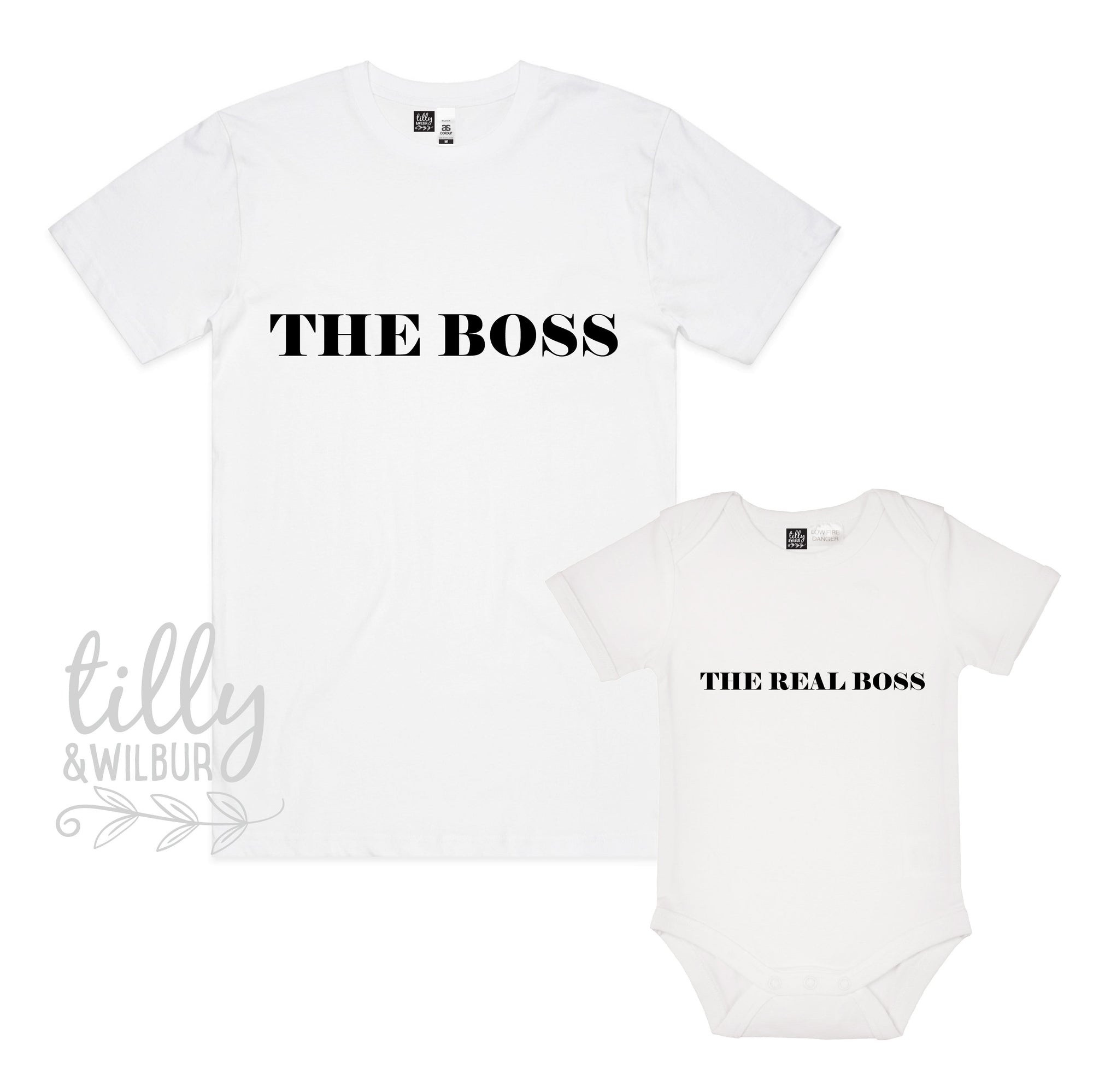 The Boss The Real Boss Father Son Matching Shirts, Matching Dad And Baby, Matching Dad And Kid, Father&#39;s Day Gift, Newborn Gift, New Dad