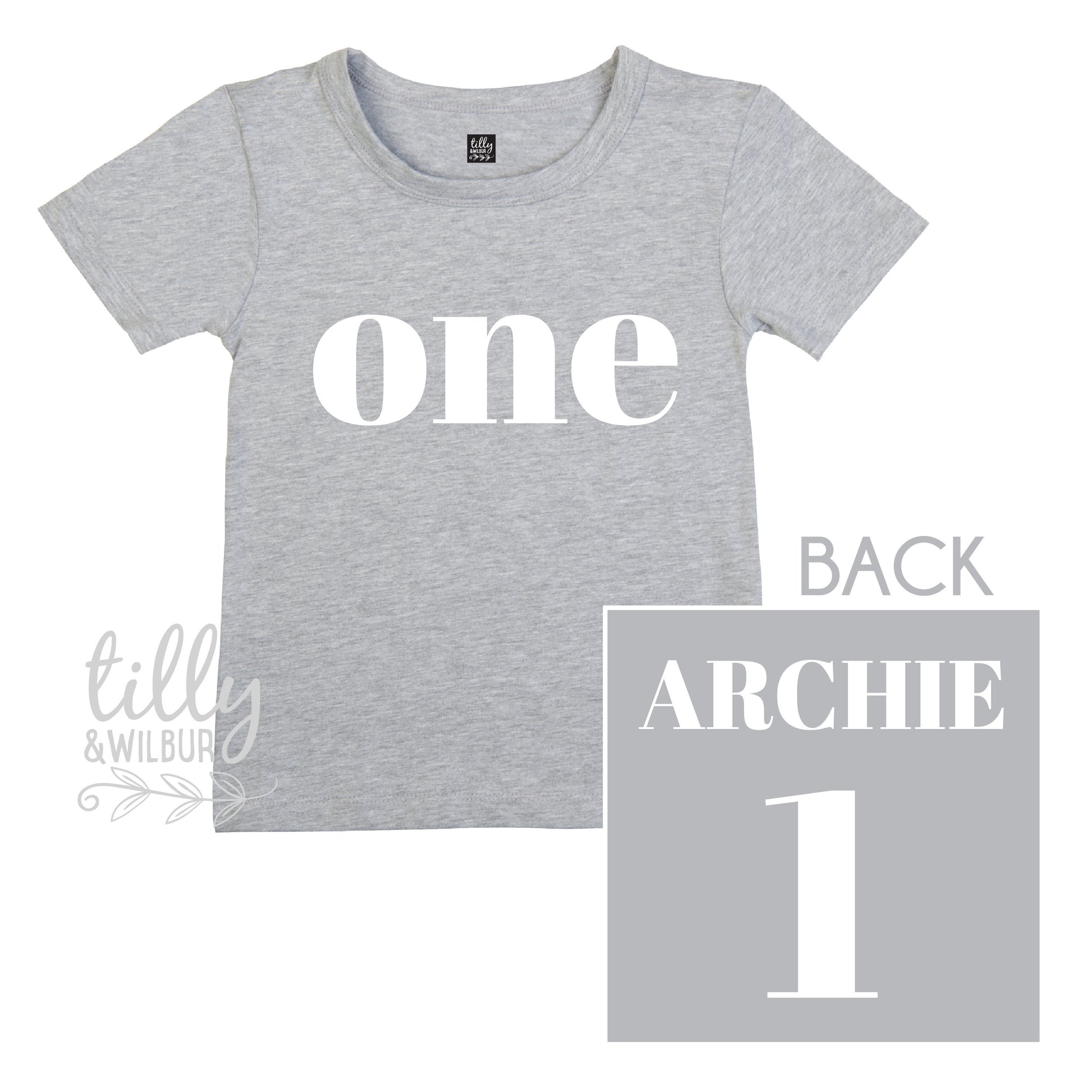 One Personalised Boys 1st Birthday T-Shirt, 1st Birthday Gift, First Birthday Tee, Name And Number 1 On Back Of Shirt, Cake Smash Outfit,