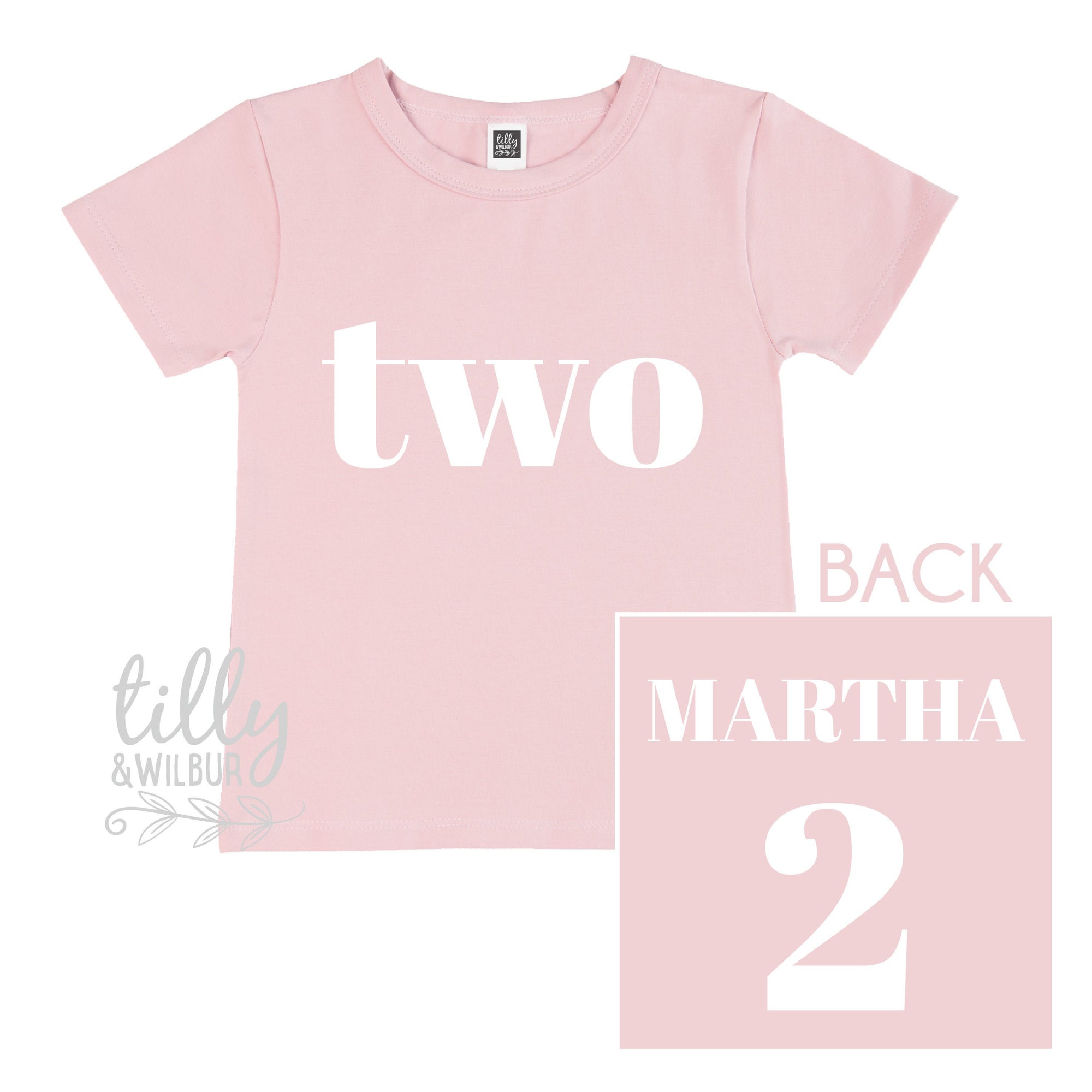 Two Personalised Girls 2nd Birthday T-Shirt