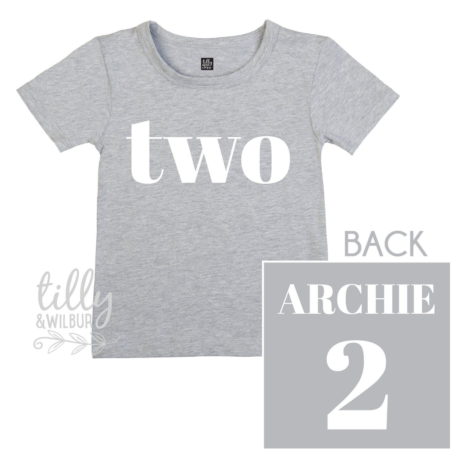 Two Personalised Boys 2nd Birthday T-Shirt, 2nd Birthday Gift, 2 Today Birthday Tee, Name And Number 2 On Back Of Shirt, Cake Smash Outfit,