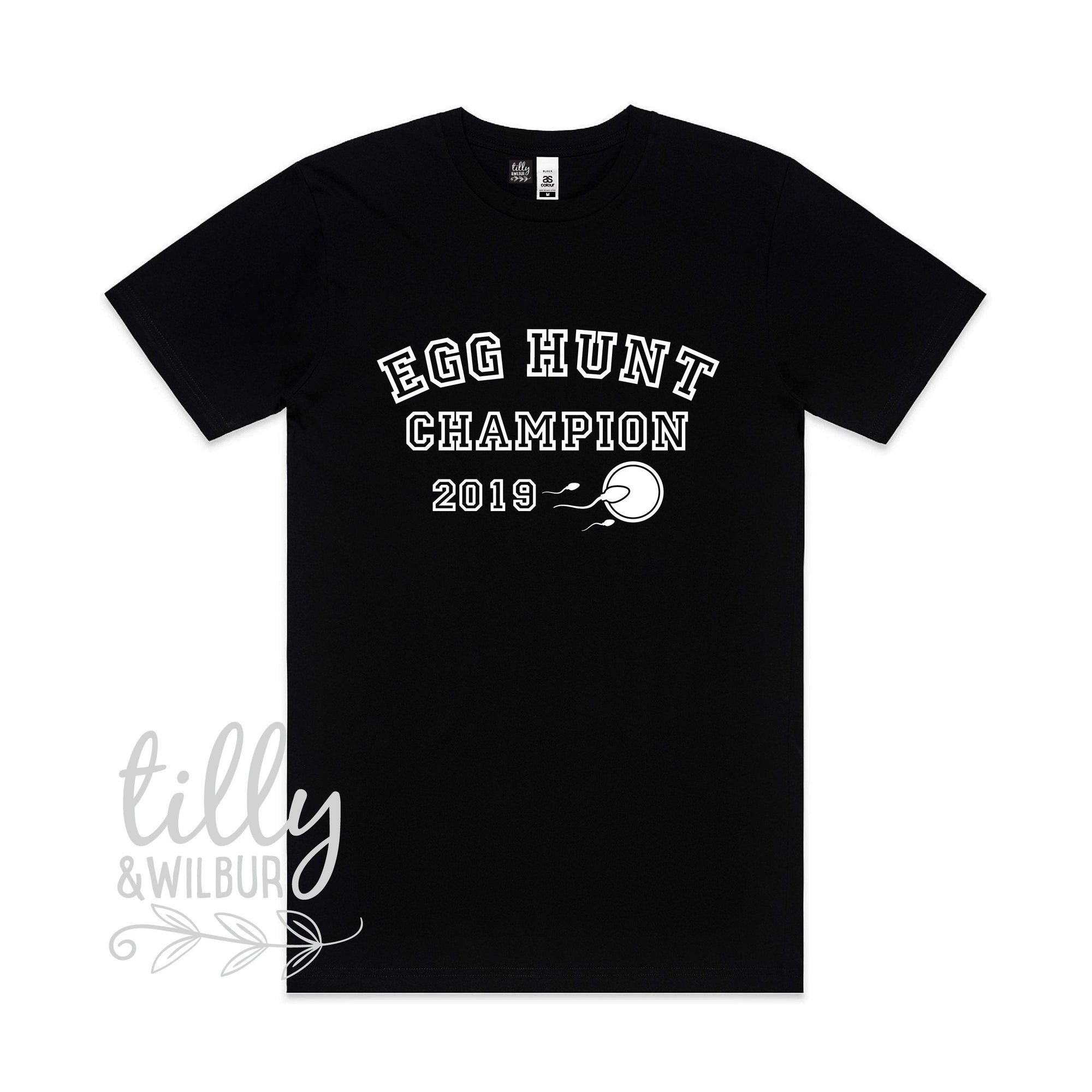 Egg Hunt Champion Men&#39;s T-Shirt, Pregnancy Announcement T-shirt, Men&#39;s Clothing, Personalised Year Pregnancy Announcement, New Dad Gift Tee