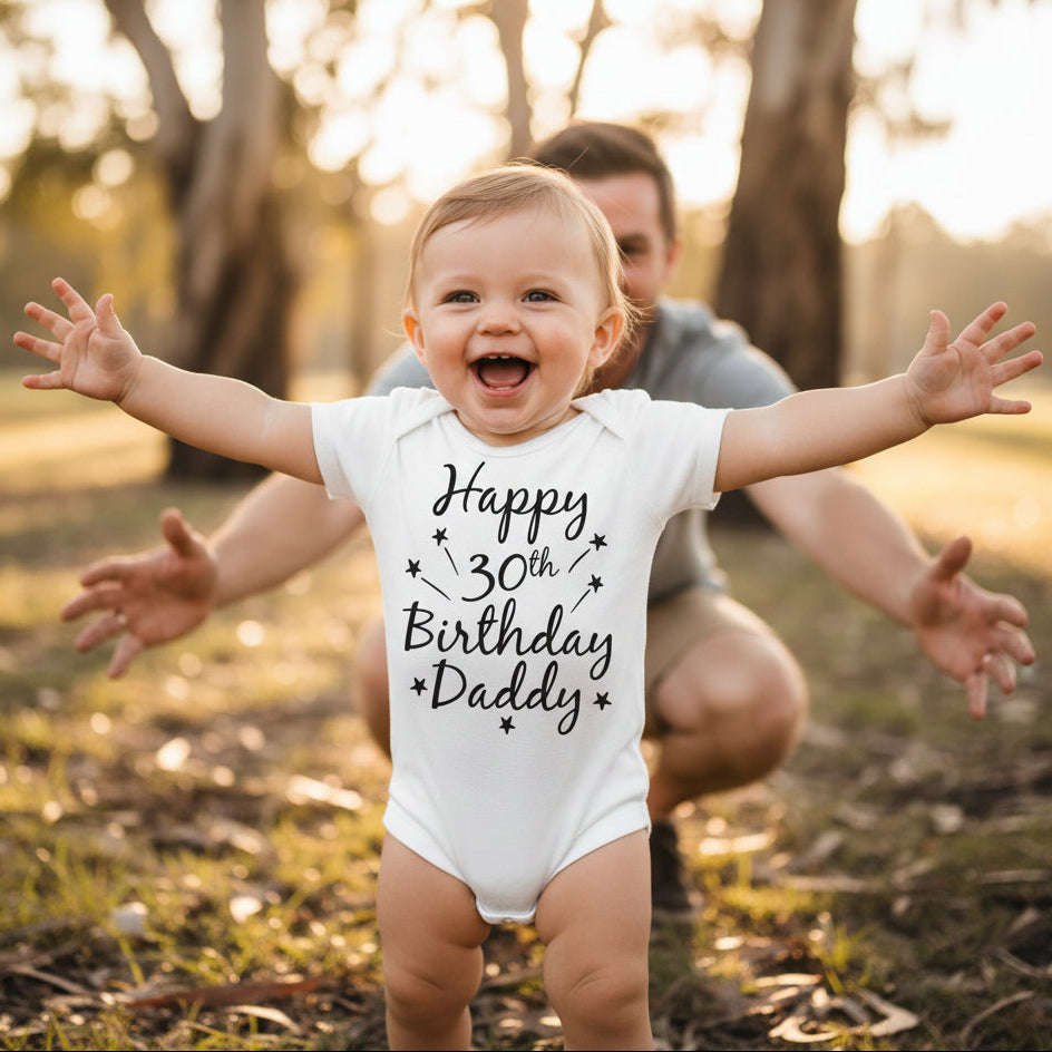 Happy 30th Birthday Daddy Baby Bodysuit, Happy Birthday, Dad&amp;#39;s Birthday, Daddy&amp;#39;s Birthday, Daddy Birthday Gift, Dad Birthday, Daddy Birthday