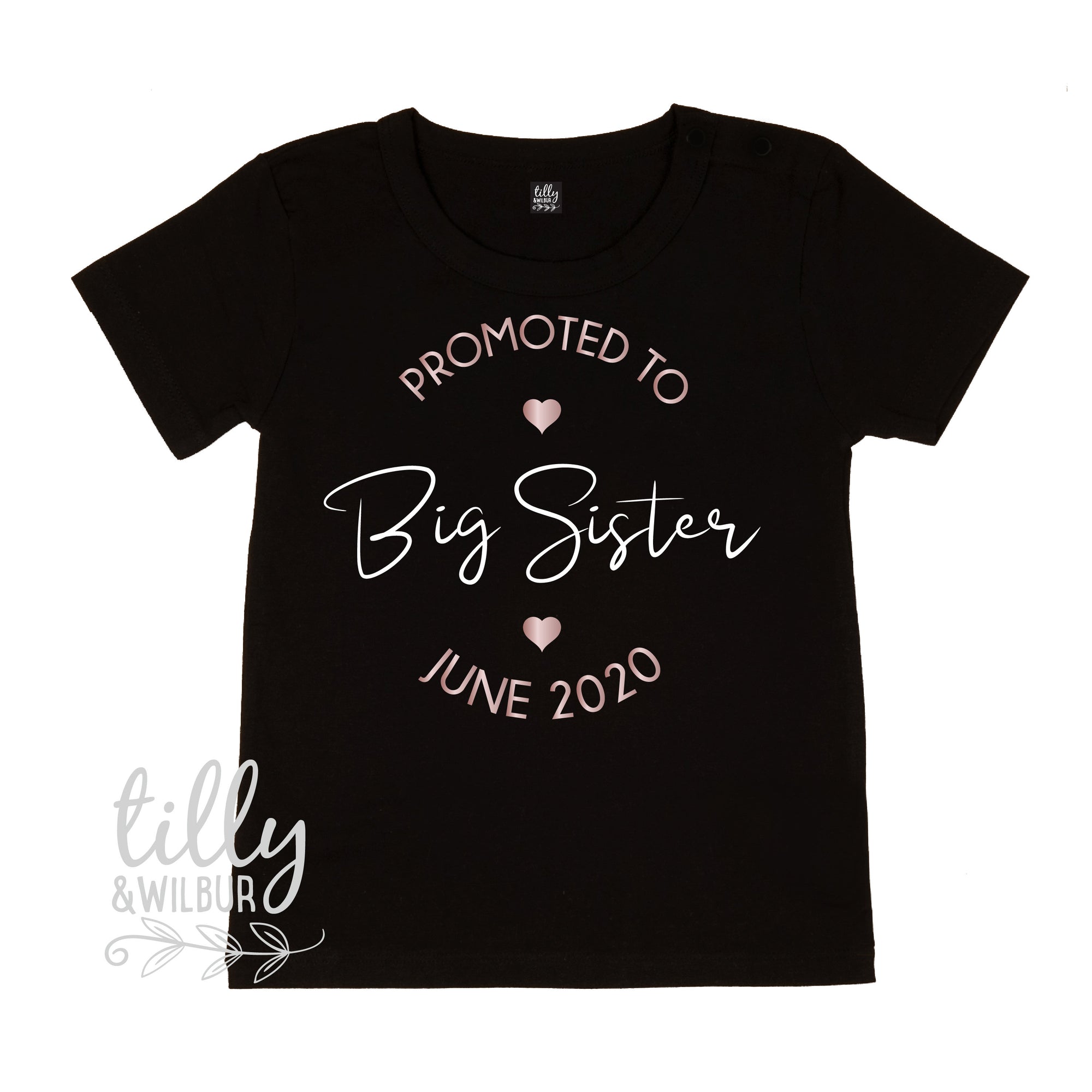 Promoted To Big Sister Personalised Pregnancy Announcement T-Shirt For Girls Aged 0-16, Big Sister Shirt, Big Sister Tee, Big Sis, Sister