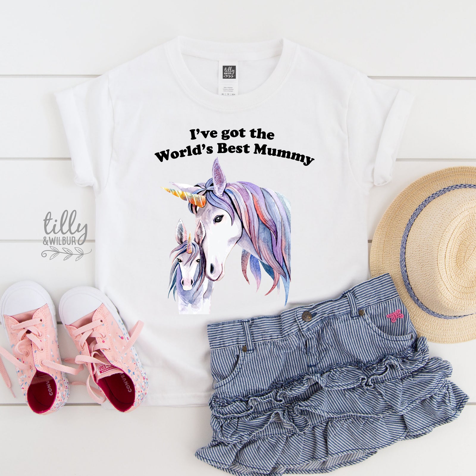 I&#39;ve Got The World&#39;s Best Mummy Unicorn T-Shirt, Mother&#39;s Day T-Shirt, Daughter Mother&#39;s Day Outfit, Mothers Day Gift, Best Mum Ever T-Shirt