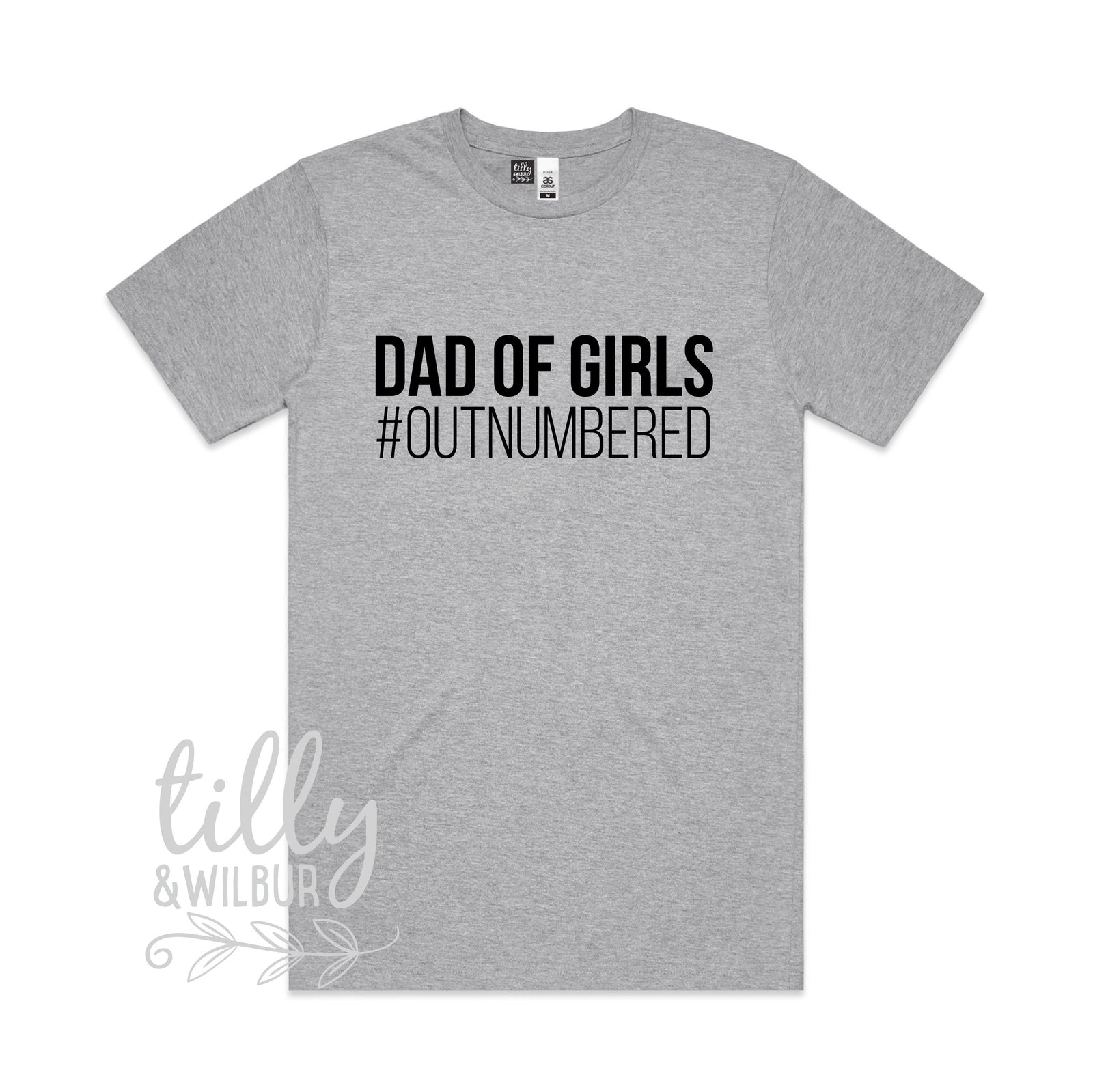 Dad Of Girls #Outnumbered Men&#39;s T-Shirt, Father&#39;s Day T-Shirt, Father&#39;s Day Gift, Dad Of Daughters, Dad Gift, Dad T-Shirt, Funny Dad TShirt