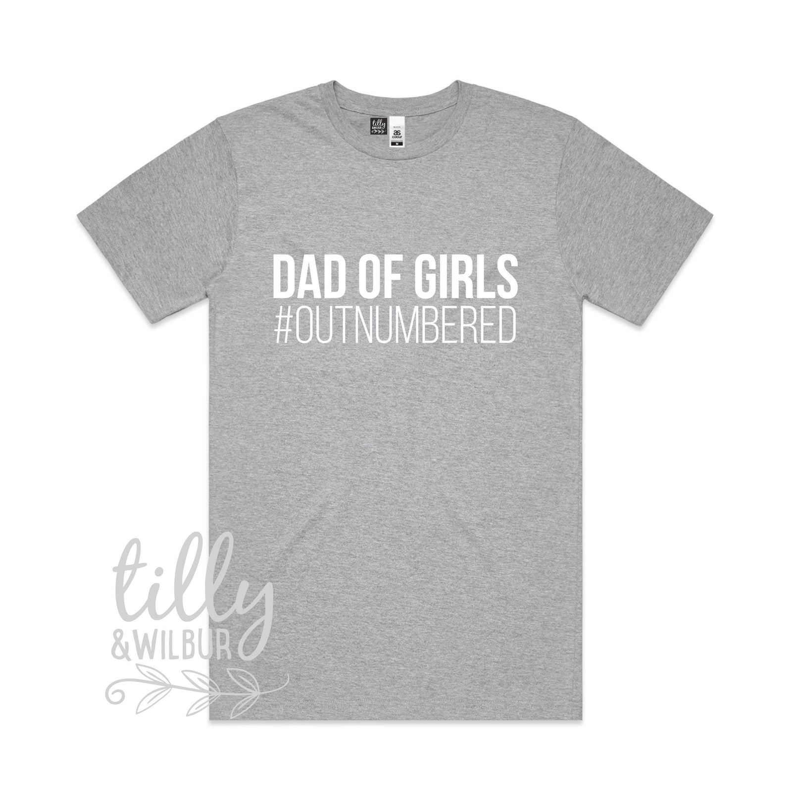 Dad Of Girls #Outnumbered Men&#39;s T-Shirt, Father&#39;s Day T-Shirt, Father&#39;s Day Gift, Dad Of Daughters, Dad Gift, Dad T-Shirt, Funny Dad TShirt