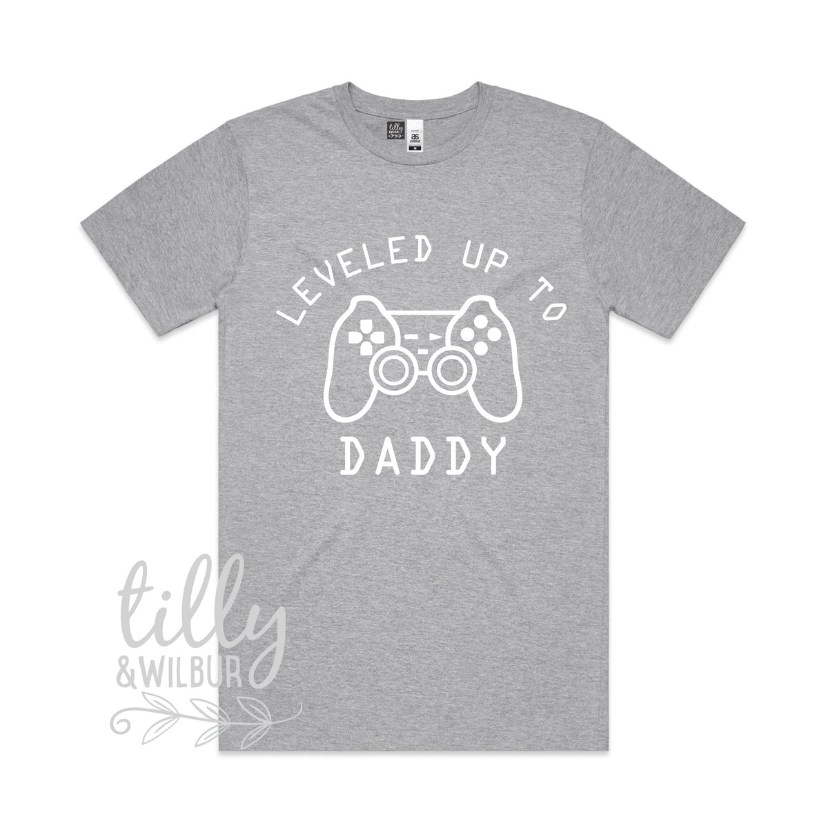 Leveled Up To Daddy Men&amp;#39;s T-Shirt, Pregnancy Announcement T-Shirt, Gamer Pregnancy Announcement, New Dad Gift, Baby Shower Gift, Playstation