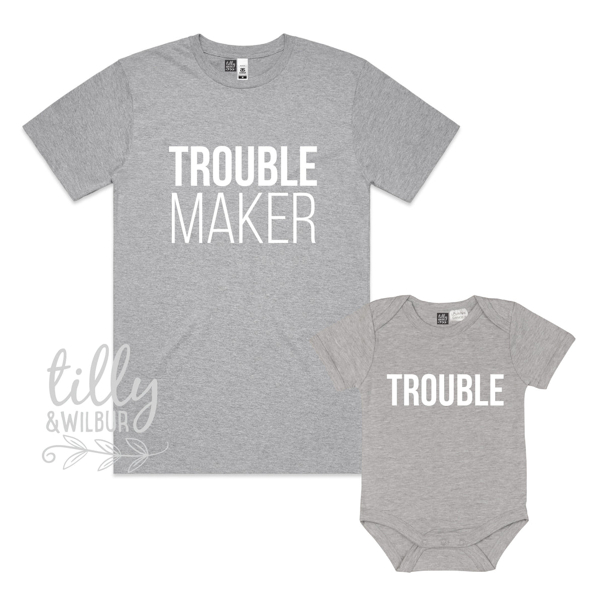 Trouble Maker, Trouble Father Son, Daddy Daughter Matching Shirts, Matching Dad And Baby, Father&amp;#39;s Day Gift, Newborn Gift, New Dad T-Shirt