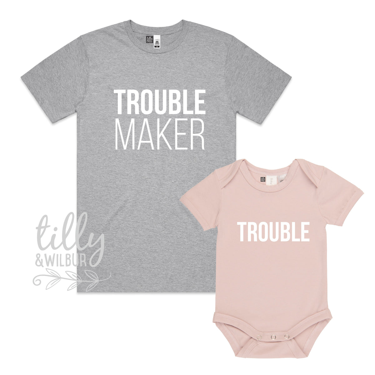 Trouble Maker, Trouble Father Son, Daddy Daughter Matching Shirts, Matching Dad And Baby, Father&amp;#39;s Day Gift, Newborn Gift, New Dad T-Shirt
