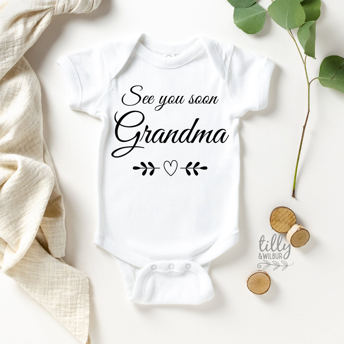 See You Soon Grandma Baby Bodysuit, Hello Grandma &amp; Grandpa Bodysuit, Pregnancy Announcement To Grandparents, First Grandbaby, Nanna, Nan