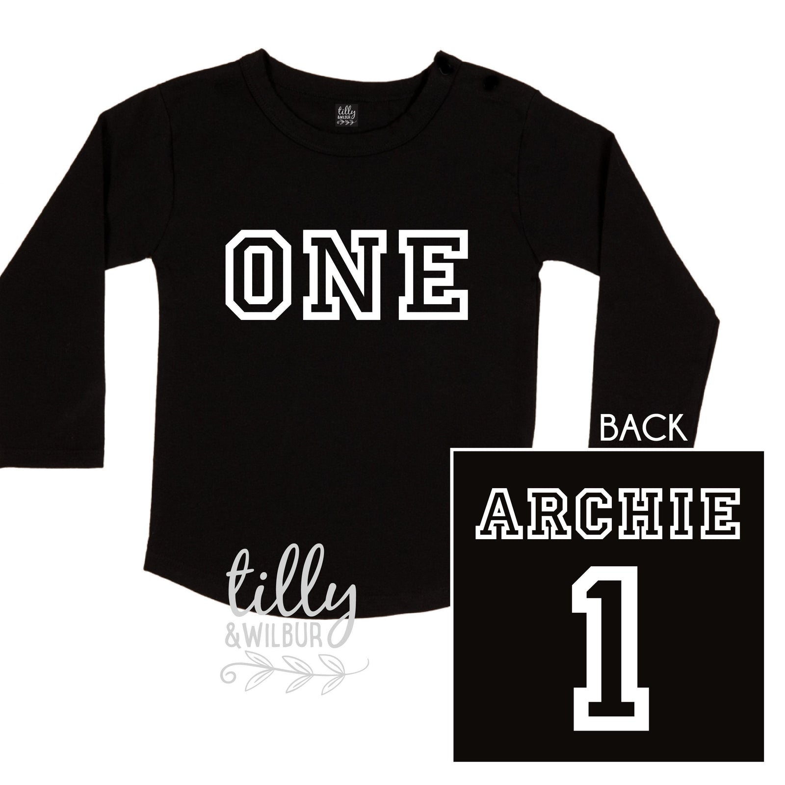 One Personalised Boys 1st Birthday T-Shirt, 1st Birthday Gift, First Birthday Tee, Name And Number 1 On Back Of Shirt, Cake Smash T-Shirt