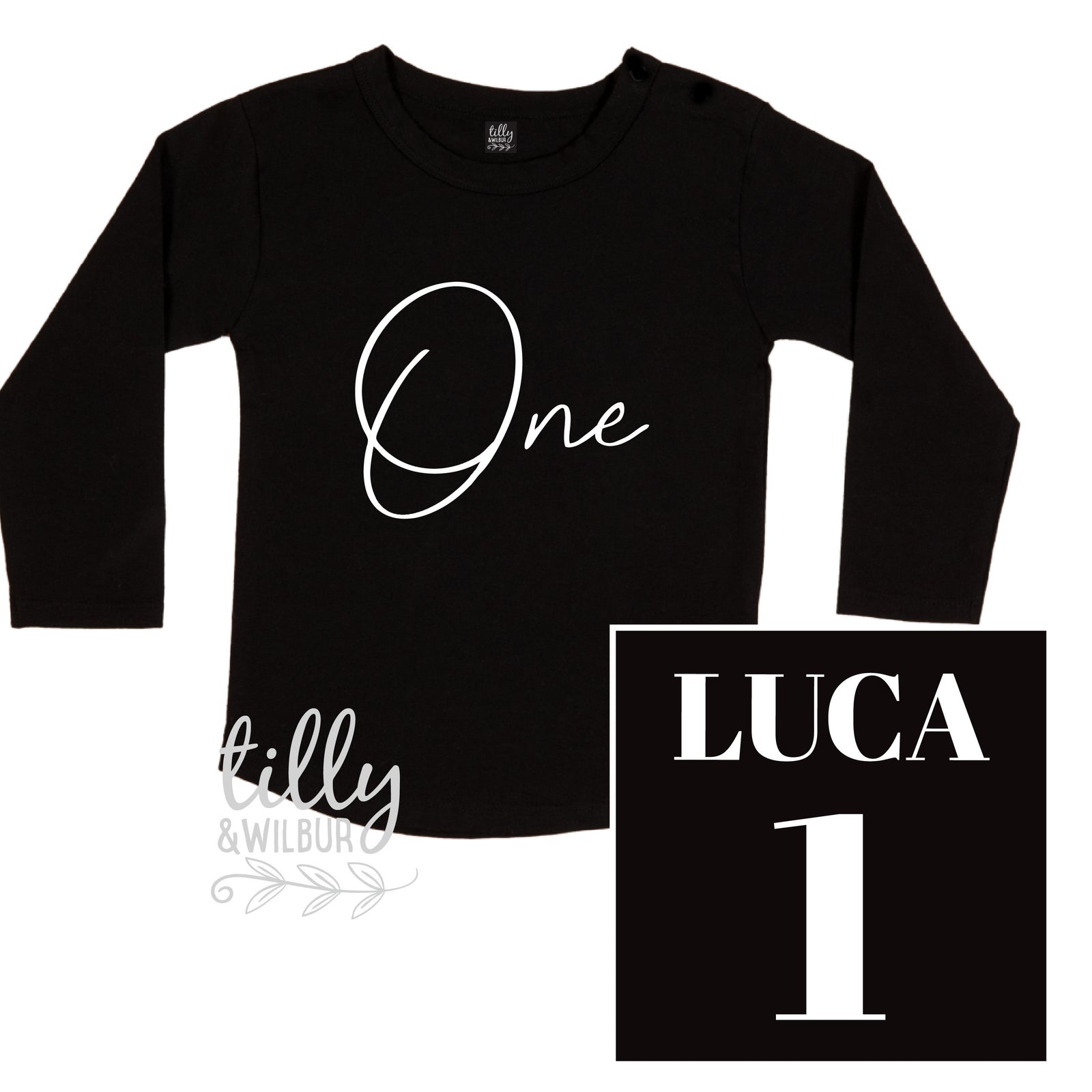 One Personalised Boys 1st Birthday T-Shirt, 1st Birthday Gift, First Birthday Tee, Name And Number 1 On Back Of Shirt, Cake Smash Outfit,