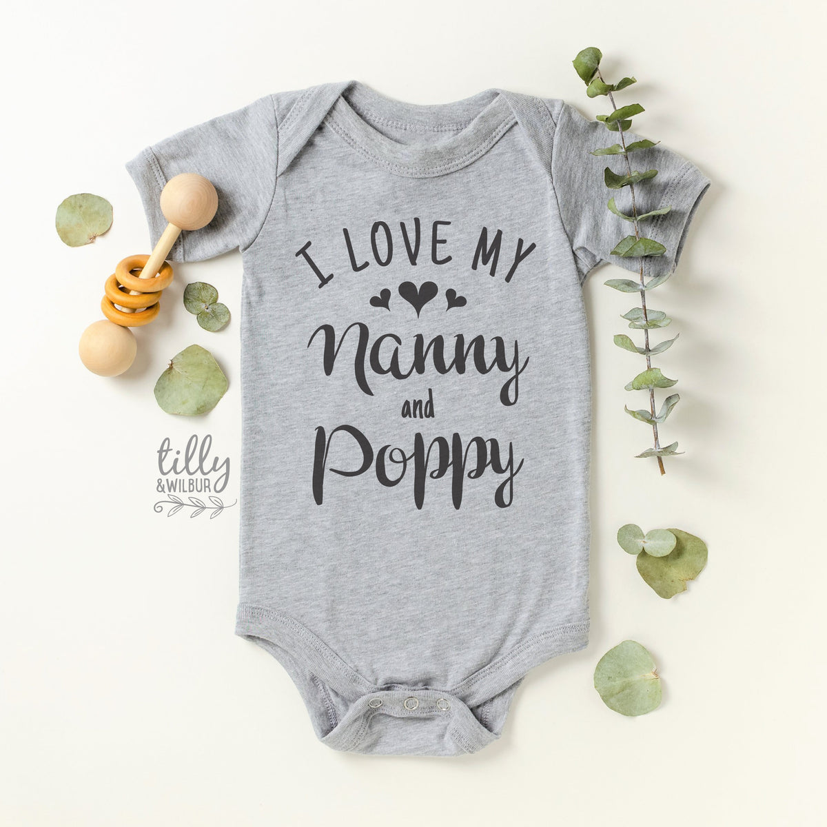 I Love My Nanny And Poppy Baby Bodysuit, Hello Grandma &amp; Grandpa, Pregnancy Announcement To Grandparents, New Grandchild Gift, Nana, Oma