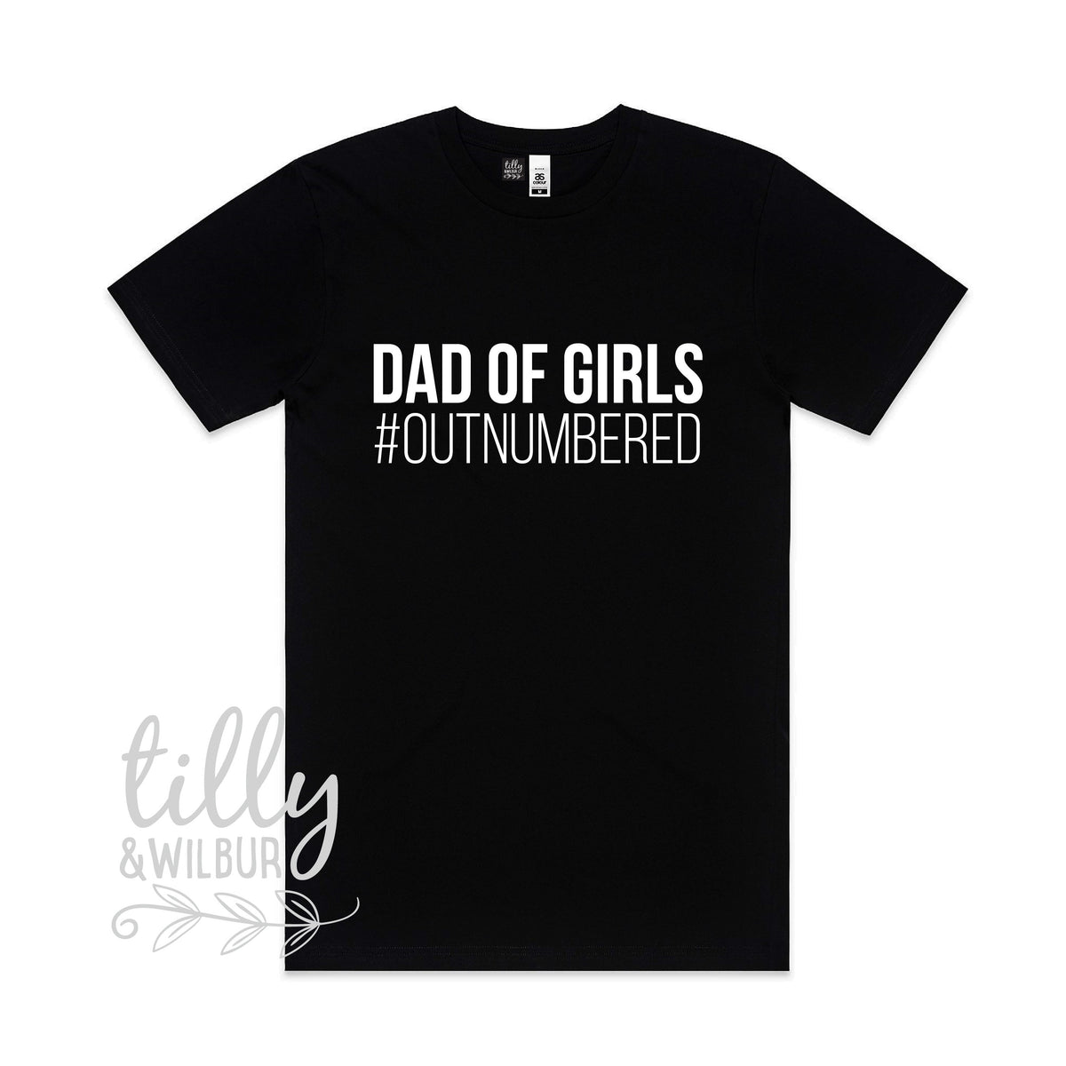 Dad Of Girls #Outnumbered Men&amp;#39;s T-Shirt, Father&amp;#39;s Day T-Shirt, Father&amp;#39;s Day Gift, Dad Of Daughters, Dad Gift, Dad T-Shirt, Funny Dad TShirt