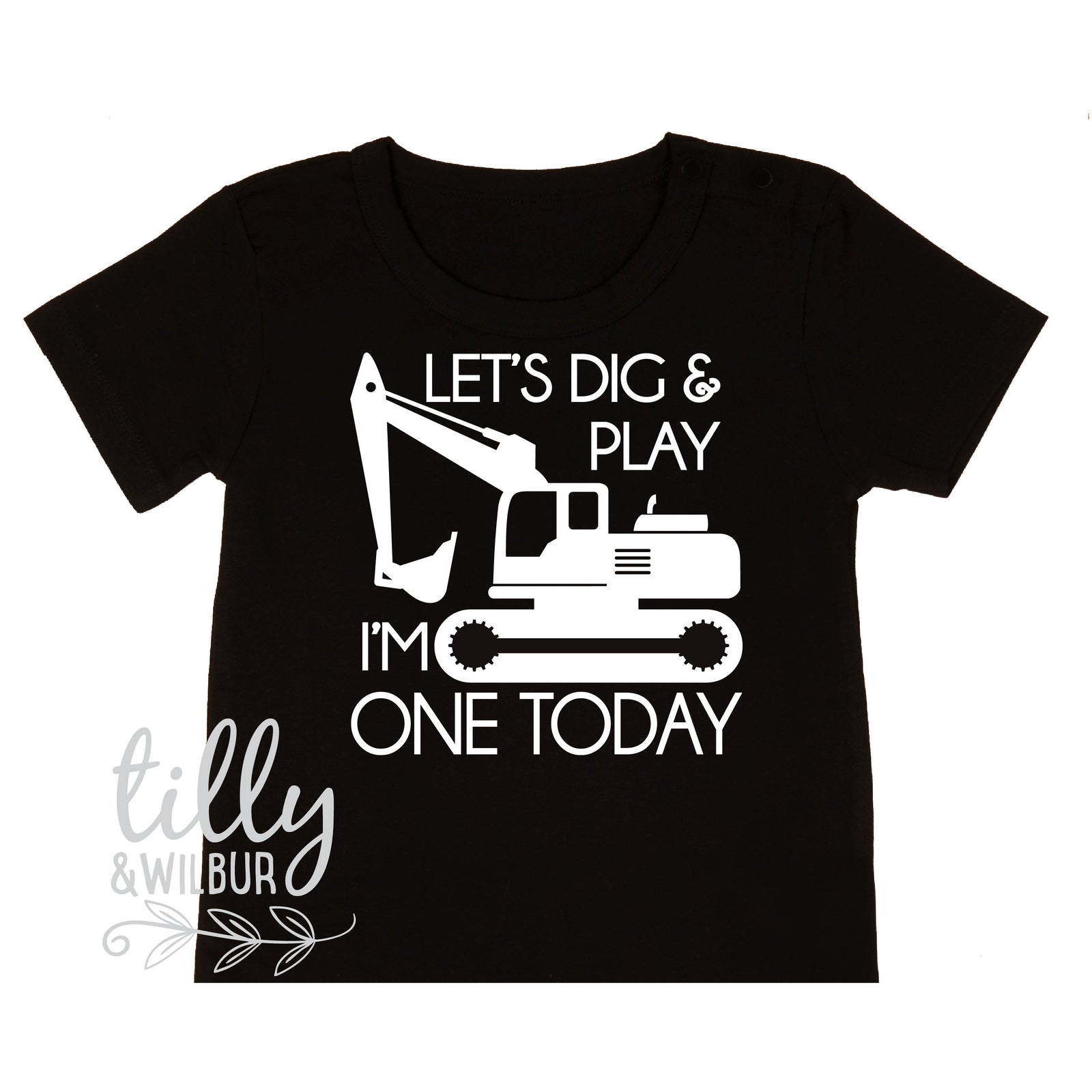Let&#39;s Dig And Play I&#39;m One Today 1st Birthday T-Shirt, One Boys Birthday Shirt, Boys First Birthday Outfit, 1st Birthday, I Am 1 Cake Smash