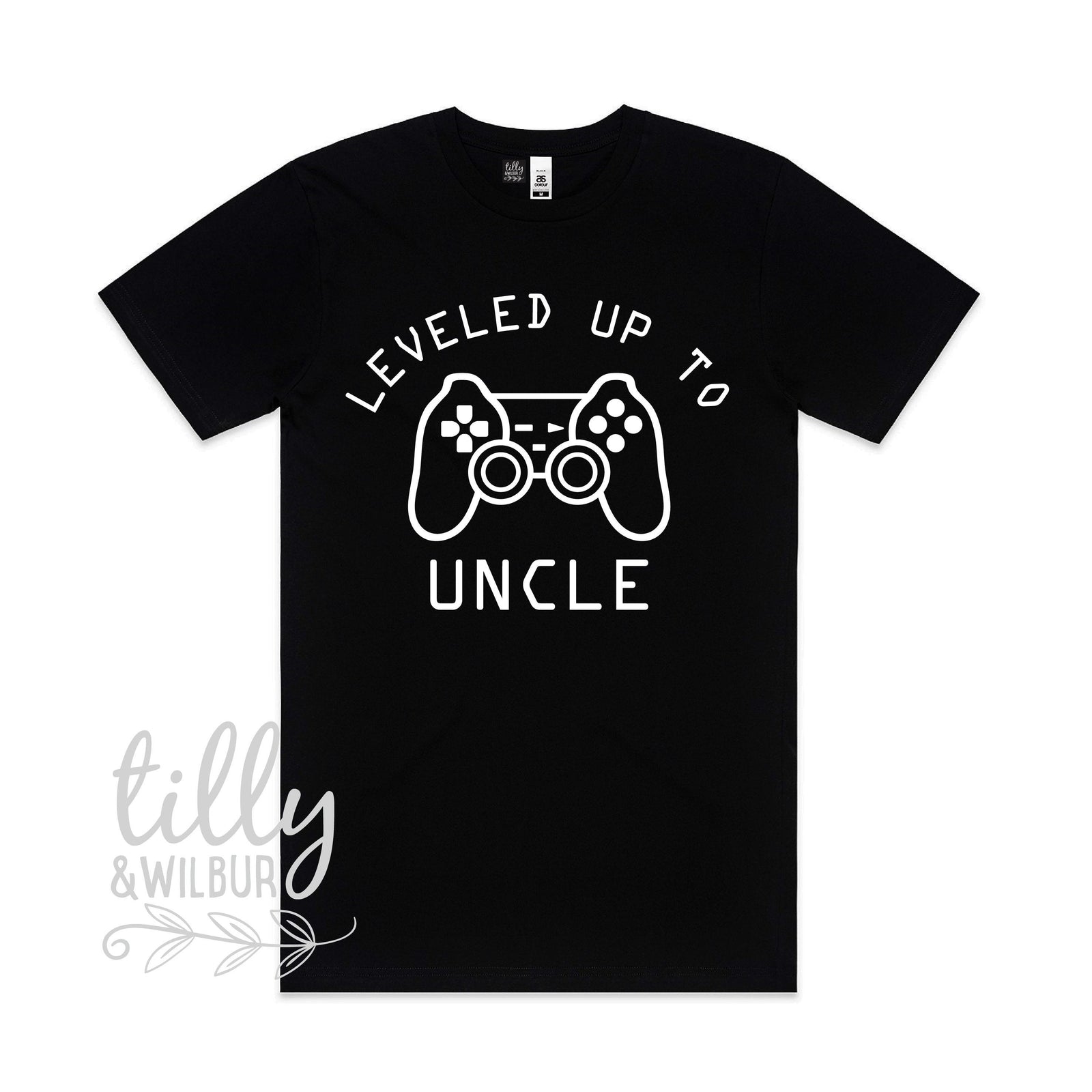 Leveled Up To Uncle Men&#39;s T-Shirt, Pregnancy Announcement T-Shirt, Gamer Pregnancy Announcement, New Uncle Gift, Niece Nephew Gift, Gaming
