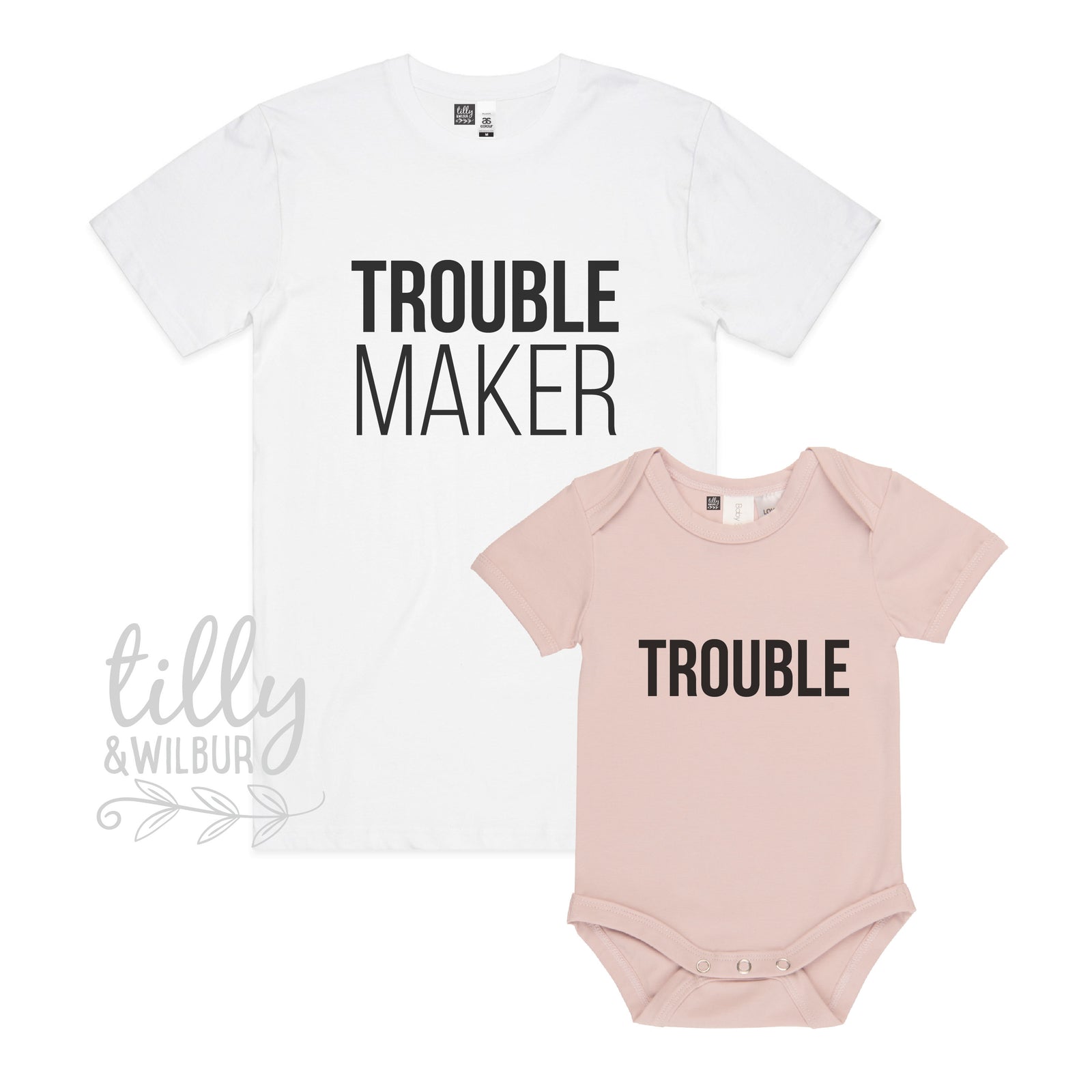 Trouble Maker, Trouble Father Son, Daddy Daughter Matching Shirts, Matching Dad And Baby, Father&#39;s Day Gift, Newborn Gift, New Dad T-Shirt