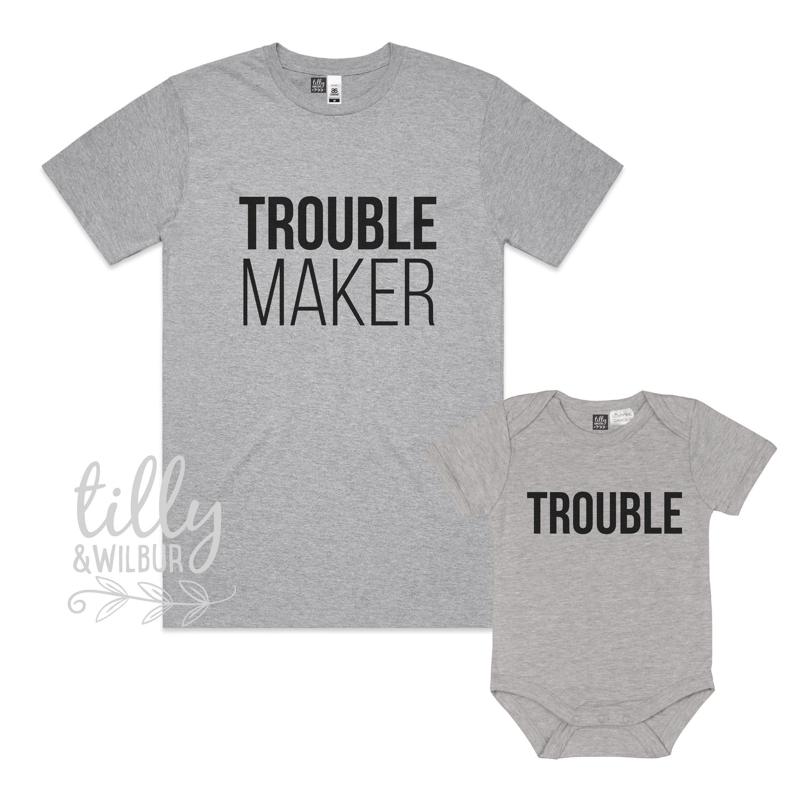 Trouble Maker, Trouble Father Son, Daddy Daughter Matching Shirts, Matching Dad And Baby, Father&#39;s Day Gift, Newborn Gift, New Dad T-Shirt