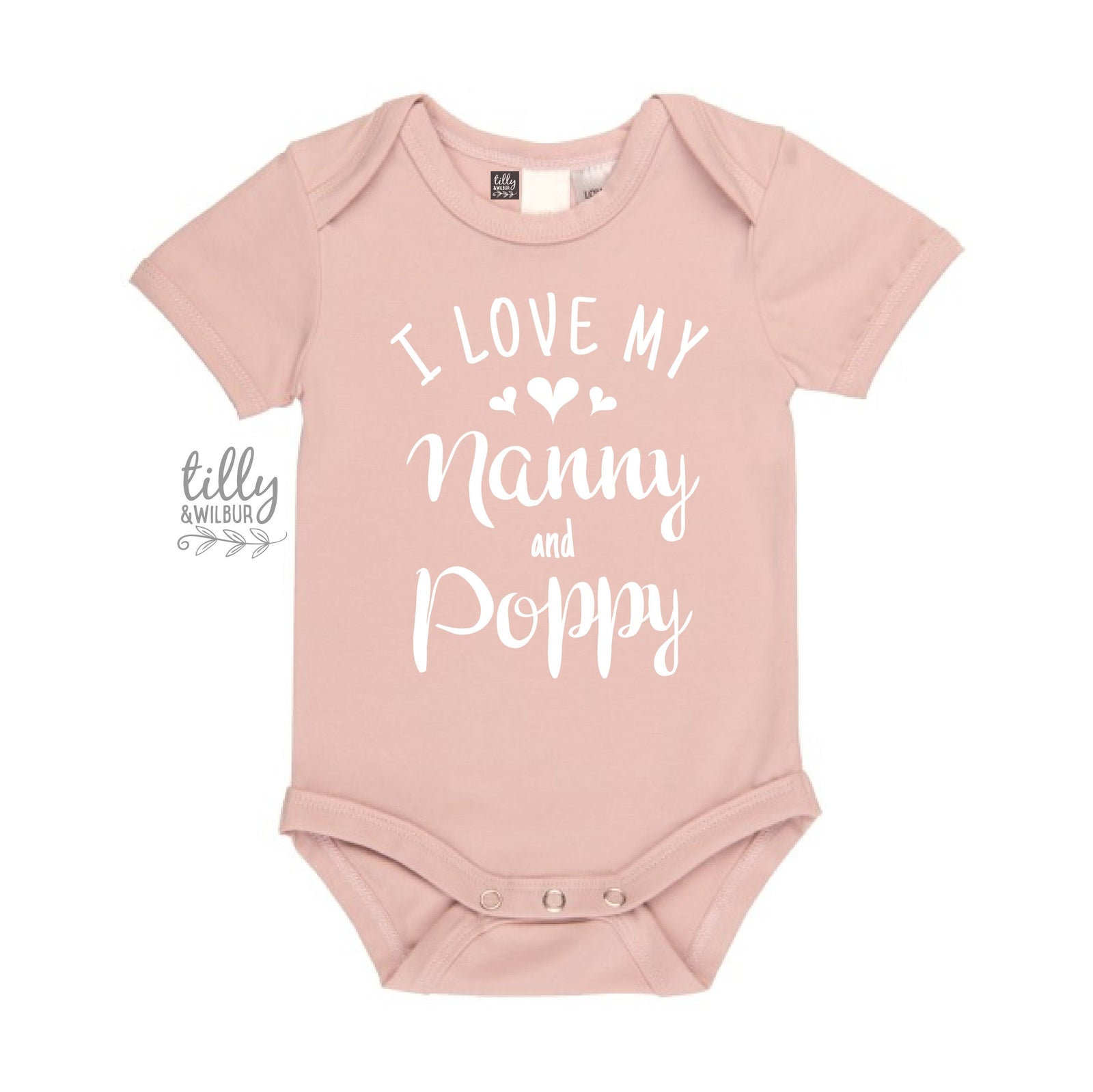 I Love My Nanny And Poppy Baby Bodysuit, Hello Grandma & Grandpa, Pregnancy Announcement To Grandparents, New Grandchild Gift, Nana, Oma