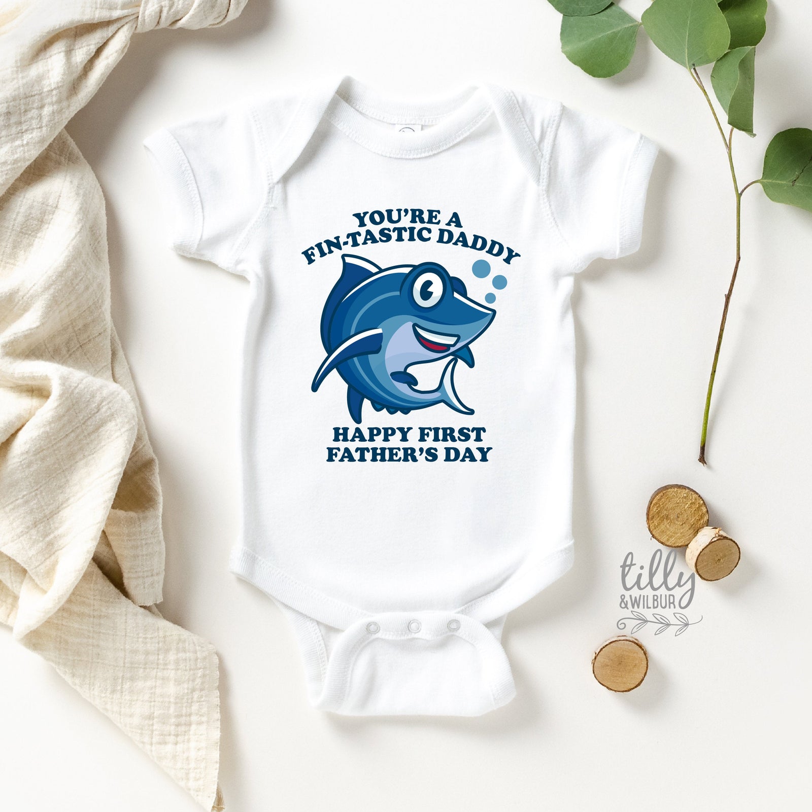 You&#39;re A Fin-Tastic Daddy Happy 1st Father&#39;s Day, Father&#39;s Day Bodysuit, Fathers Day Baby Outfit, First Fathers Day Baby Gift, Fishing Daddy