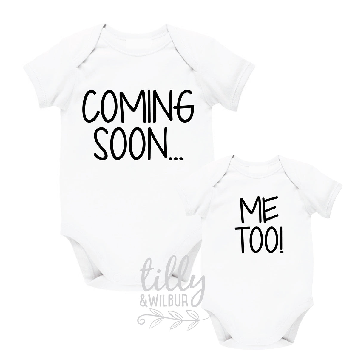 Coming Soon, Me Too! Twin Announcement Bodysuits, Twin Bodysuits, Pregnancy Announcement For Twins, Twinning, Twin, We&amp;#39;re Having Twins!