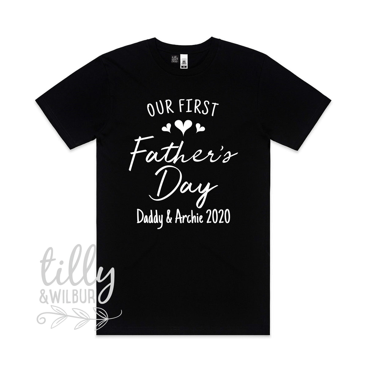 Our First Father&amp;#39;s Day 2020 Men&amp;#39;s T-Shirt With Names, I Love You Daddy Happy 1st Father&amp;#39;s Day, Fathers Day Gift, First Fathers Day Dad Gift