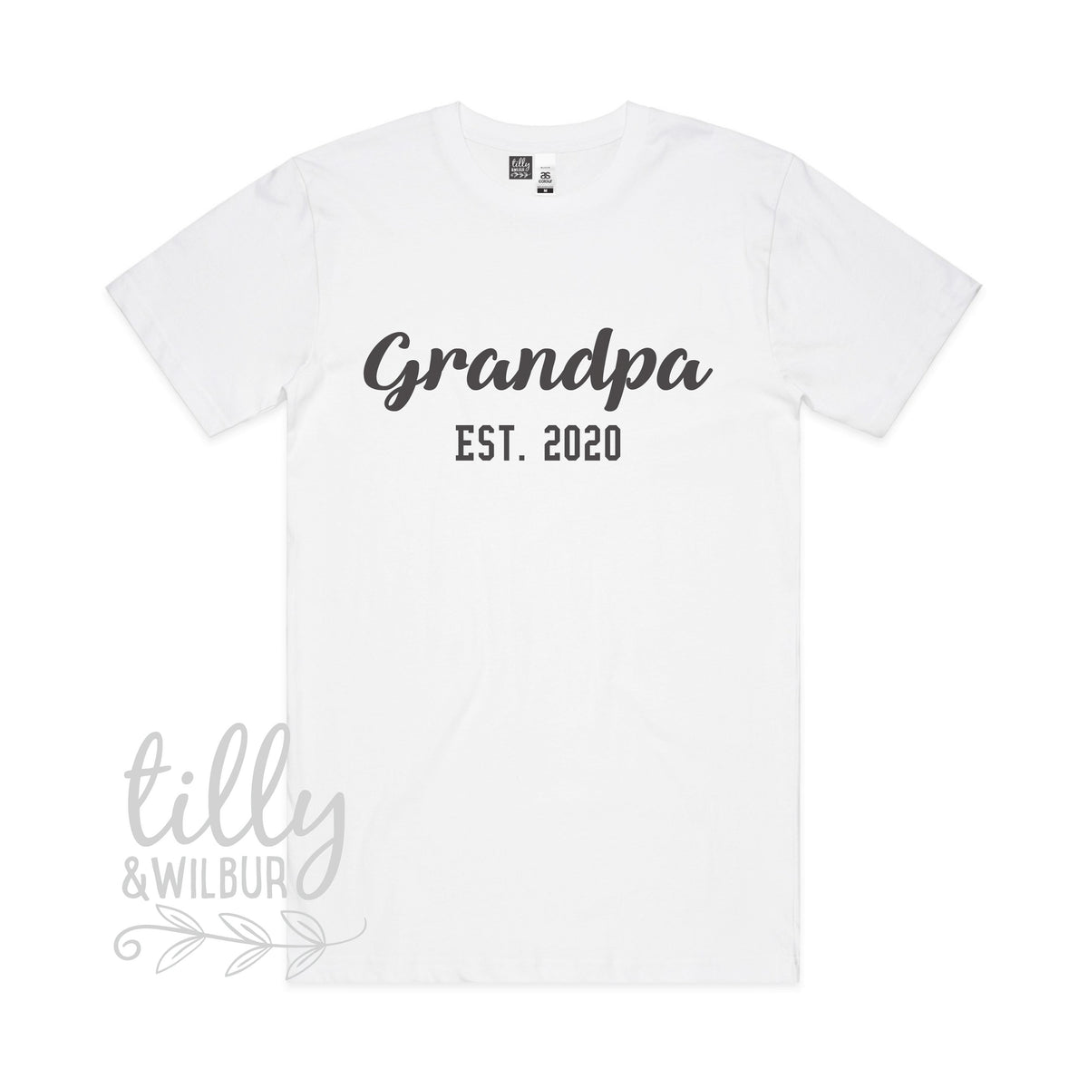 Grandpa Est. T-Shirt, Personalised Pregnancy Announcement Shirt, I&amp;#39;m Going To Be An Grandpa, Baby Shower Gift, Grandparents, Pop, Grandpa