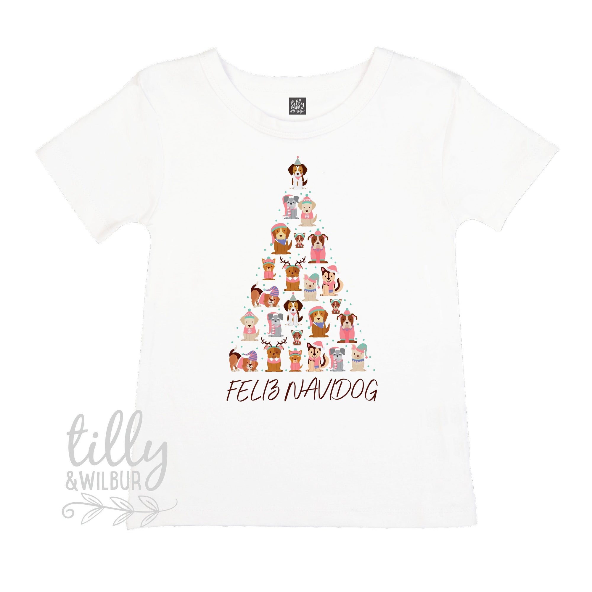 Feliz Navidog Christmas T-Shirt, Dog T-Shirt, Christmas Dog T-Shirt, Dog Christmas T-Shirt, Kid&#39;s Dog T-Shirt, Dog Lovers T-Shirt, Spain