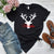 Personalised Reindeer Women&#39;s T-Shirt, Xmas Reindeer T-Shirt For Women, Reindeer Christmas Gift, Christmas T-Shirt Gift, Xmas Gifts For Her