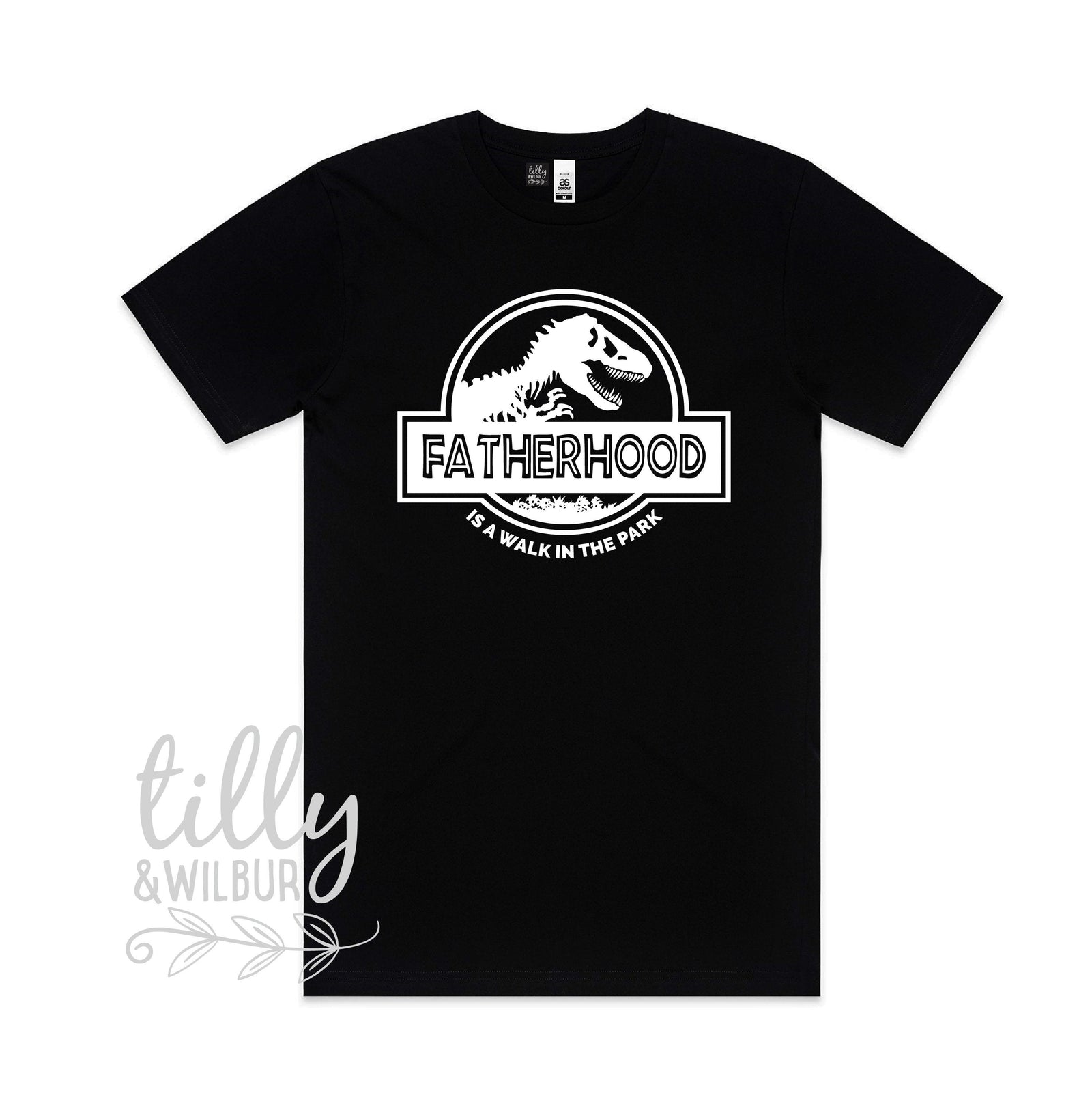 Fatherhood Is A Walk In The Park Men&#39;s T-Shirt, Father&#39;s Day Gift, Dad Gift, Jurassic Park T-Shirt, Dinosaur T-Shirt, Dad Birthday, Dino Tee