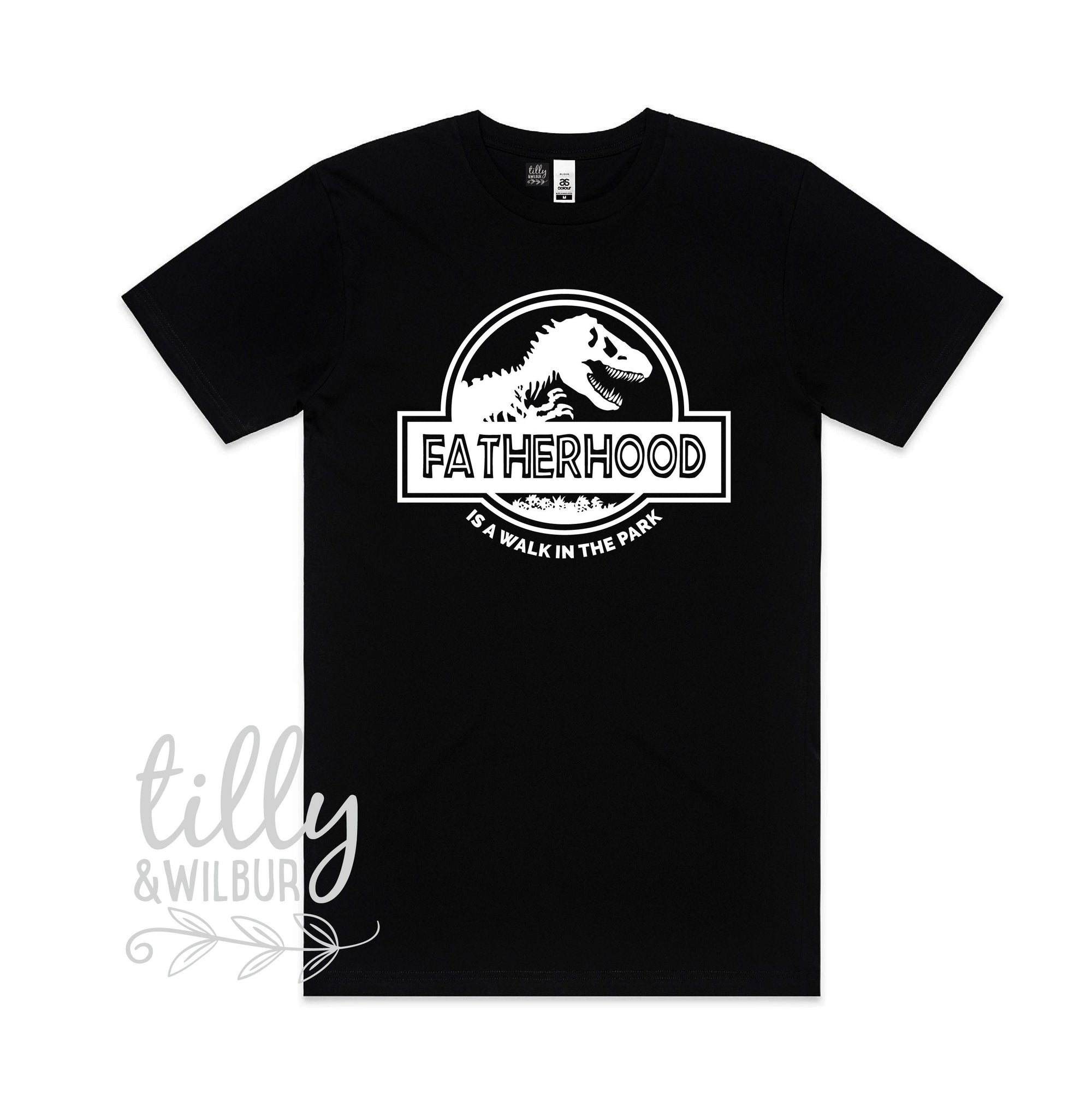 Fatherhood Is A Walk In The Park Men&#39;s T-Shirt, Father&#39;s Day Gift, Dad Gift, Jurassic Park T-Shirt, Dinosaur T-Shirt, Dad Birthday, Dino Tee