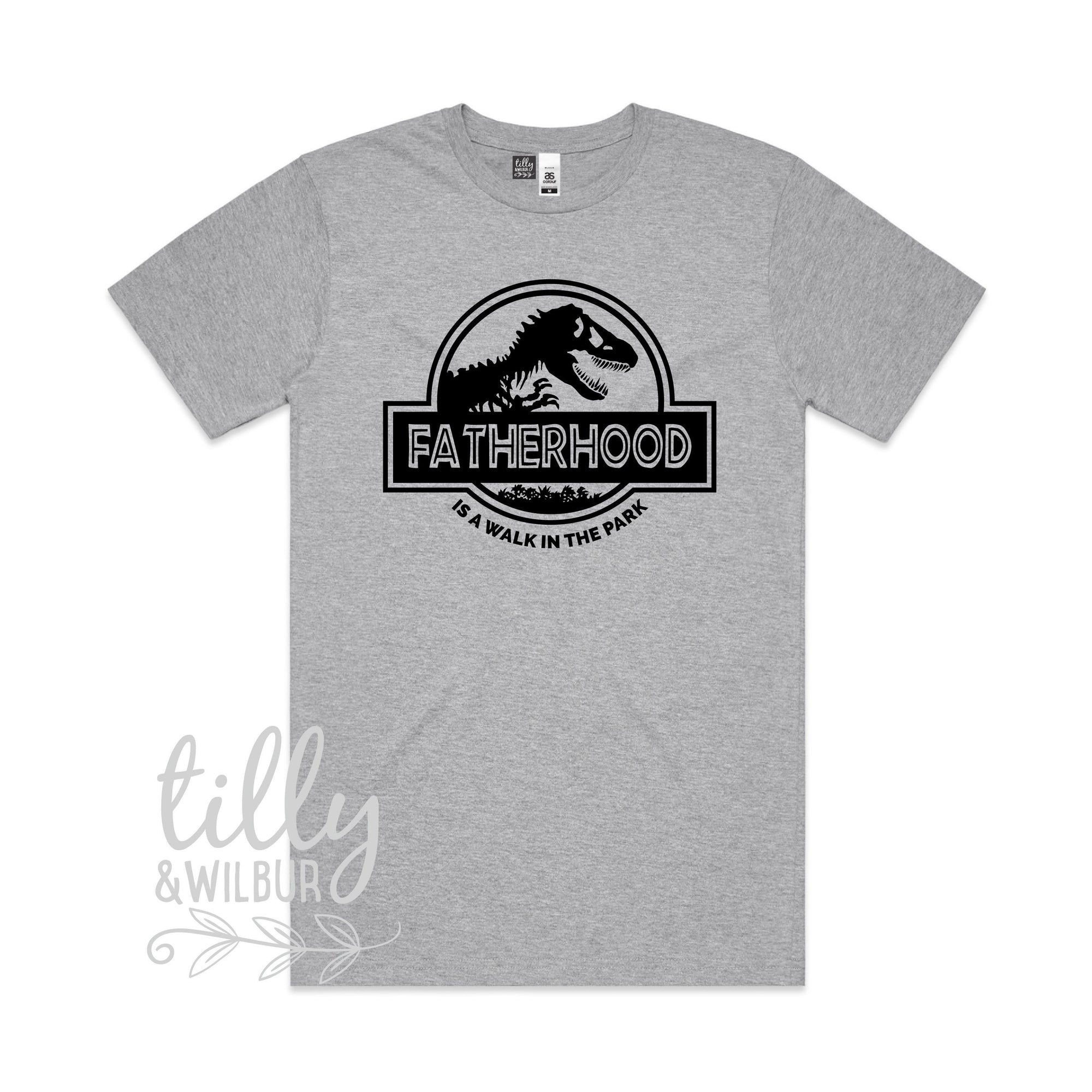 Fatherhood Is A Walk In The Park Men&#39;s T-Shirt, Father&#39;s Day Gift, Dad Gift, Jurassic Park T-Shirt, Dinosaur T-Shirt, Dad Birthday, Dino Tee