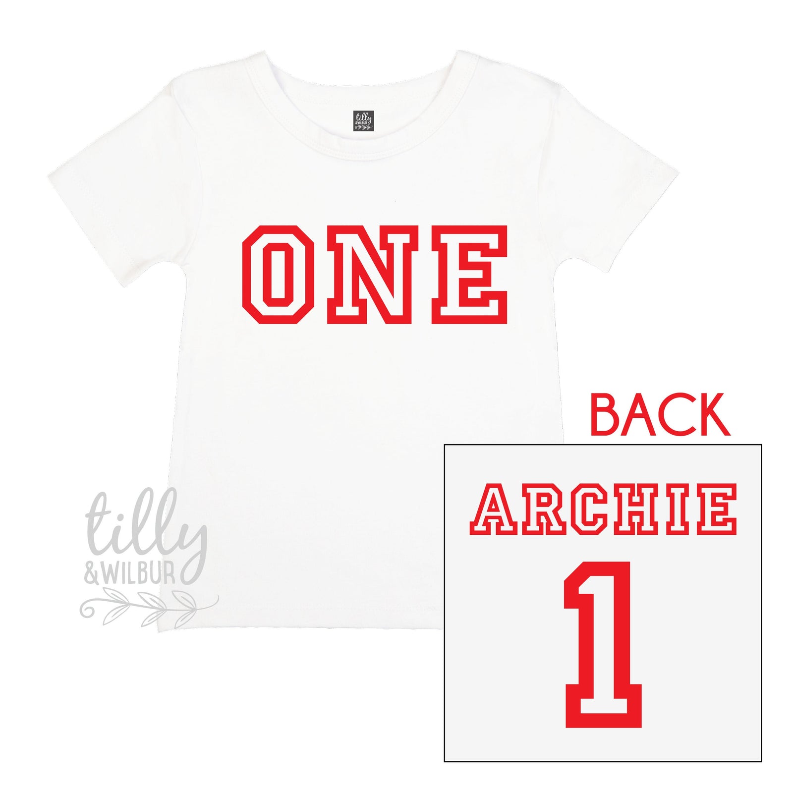 One Personalised Boys 1st Birthday T-Shirt, 1st Birthday Gift, First Birthday Tee, Name And Number 1 On Back Of Shirt, Cake Smash Outfit,