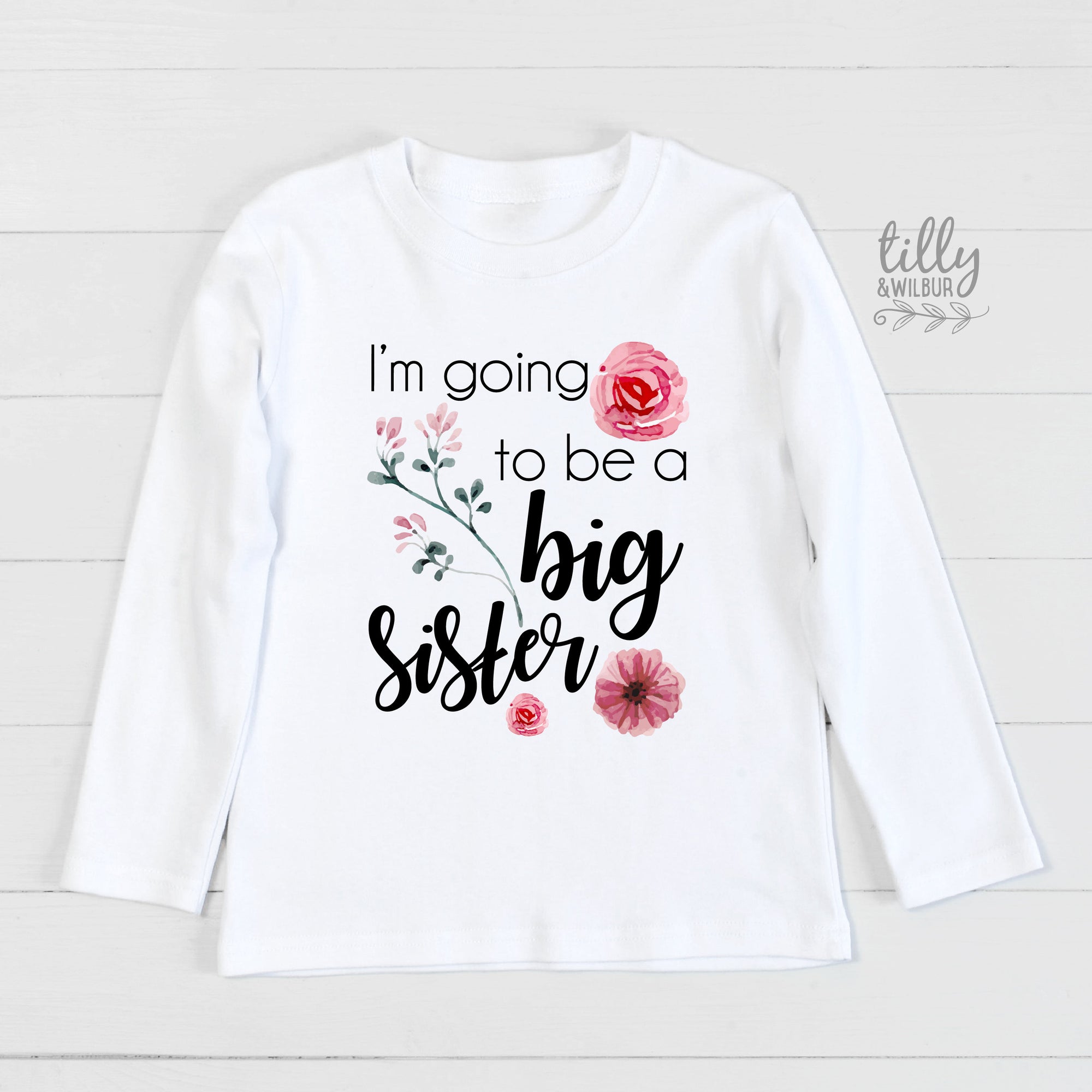 I&#39;m Going To Be A Big Sister T-Shirt For Girls, Pregnancy Announcement Shirt, Pregnancy Announcement, Sister T-Shirt Gift, Big Sister To Be