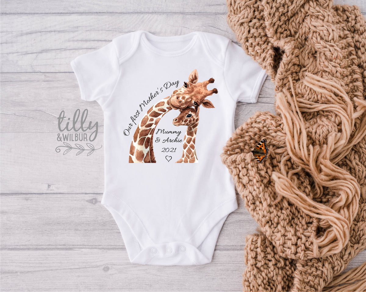 Personalised Our First Mother&amp;#39;s Day 2021 Baby Bodysuit, Our 1st Mother&amp;#39;s Day Baby Bodysuit, Mother&amp;#39;s Day, Mothers Day Gift, Mummy I Love You