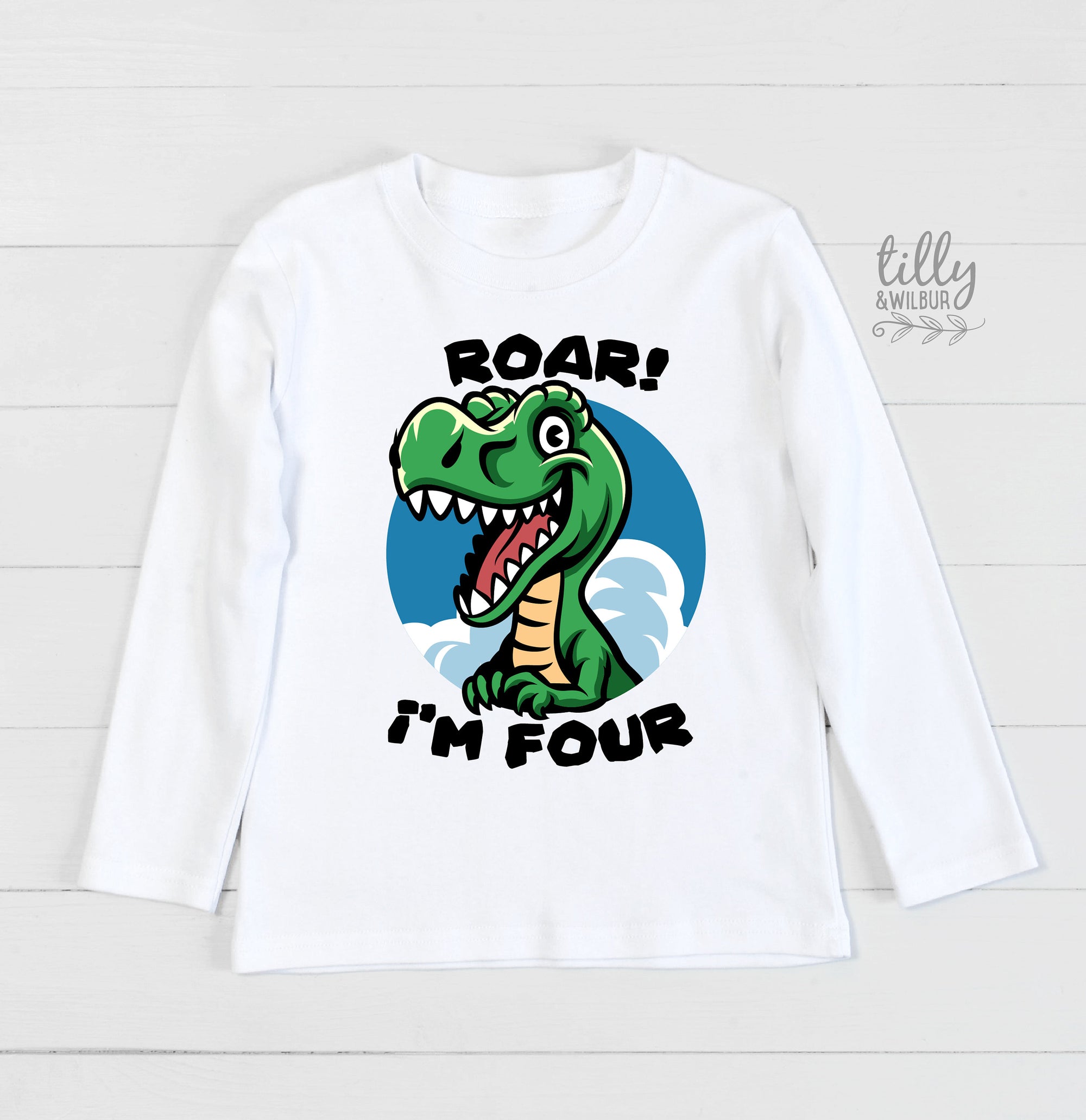 Roar I&#39;m 4, Roar I&#39;m Four, 4th Birthday Boy, 4th Birthday T-Shirt , Dinosaur Birthday Shirt, T-Rex Shirt, Dinosaur Birthday, T-Rex Birthday