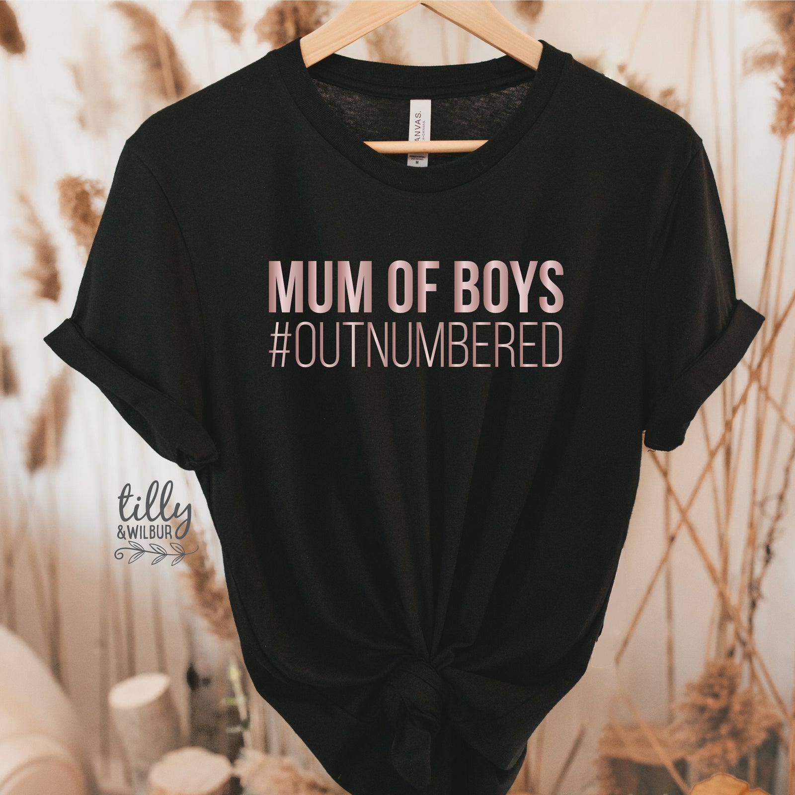 Mum Of Boys #Outnumbered T-Shirt, Mother&#39;s Day T-Shirt, Mother&#39;s Day Gift, Mum Of Songs, Mum Gift, Mum T-Shirt, Funny Mum T-Shirt, Mom Of